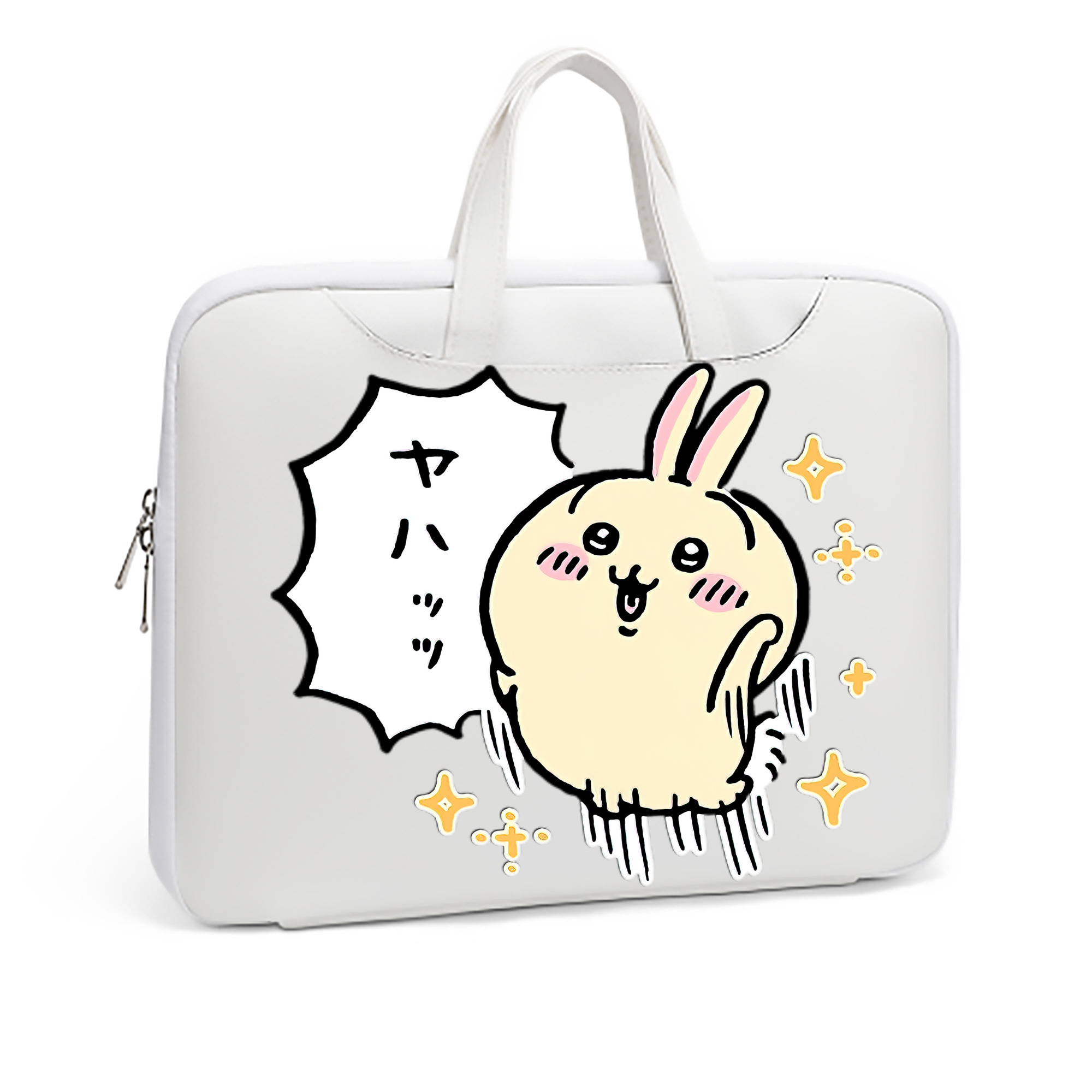 （画像用） ちいかわ うさぎ Chii-kawa usagi レザーラップトップバッグ　ノートパソコンケース