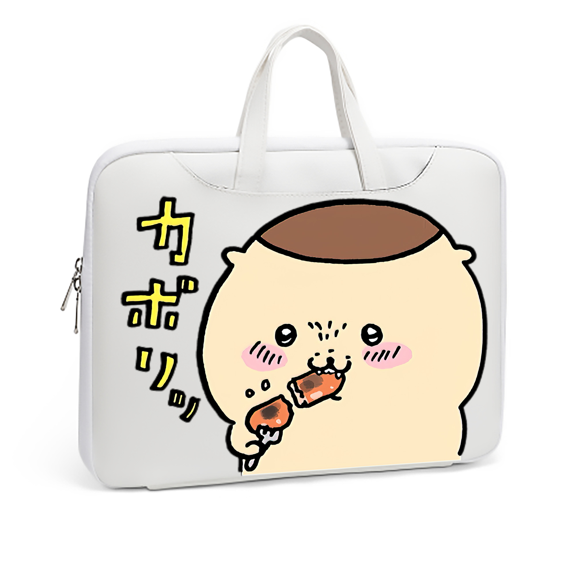 （画像用） ちいかわ くりまんじゅう Chii-kawa kuri manjū レザーラップトップバッグ　ノートパソコンケース