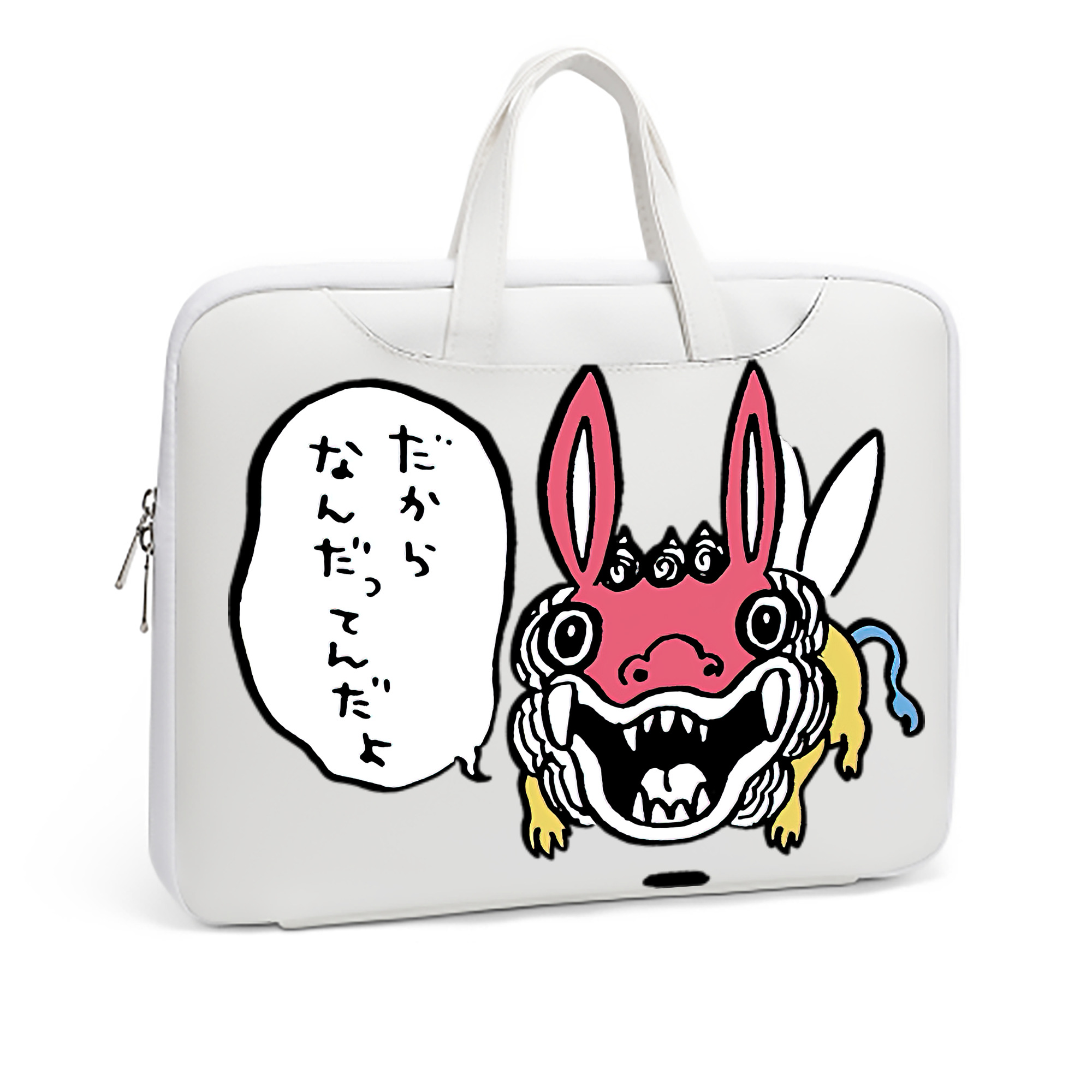 （画像用） ちいかわ でかつよ Chii-kawa Dekatsuyo レザーラップトップバッグ　ノートパソコンケース