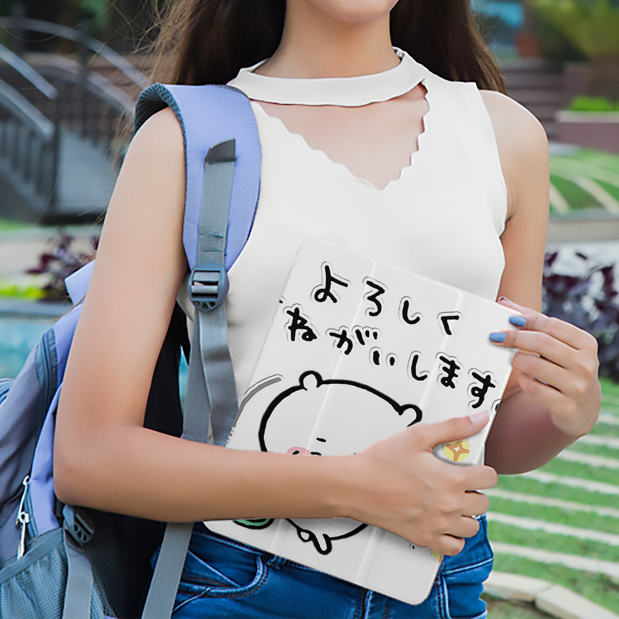 ちいかわ ちいかわ Chii-kawa chiikawa IPad ケース ペン収納付き 三つ折りスタンド PUレザー×シリコン 対応機種9.5/10.5/10.9インチ