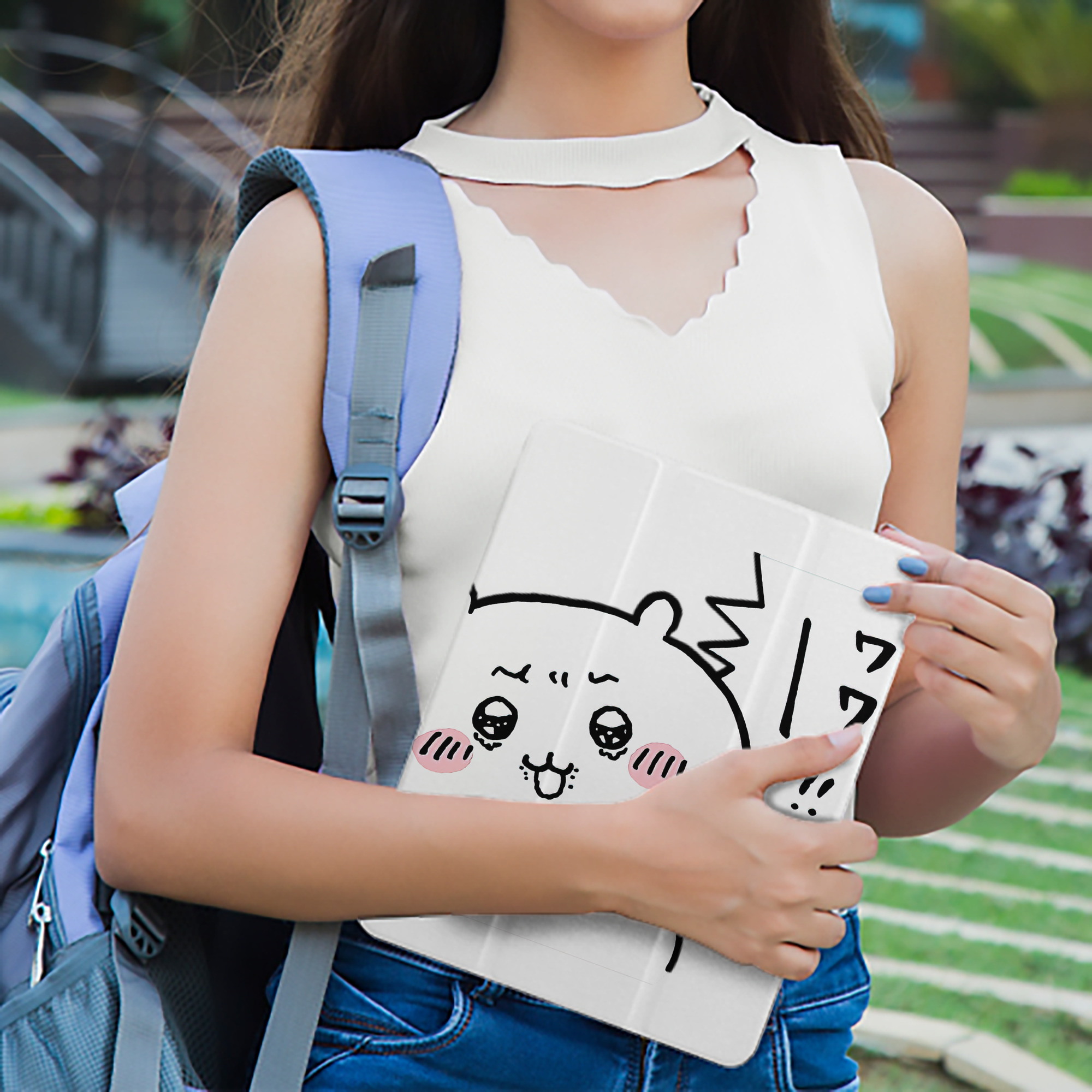 ちいかわ ちいかわ Chii-kawa chiikawa IPad ケース ペン収納付き 三つ折りスタンド PUレザー×シリコン 対応機種9.5/10.5/10.9インチ