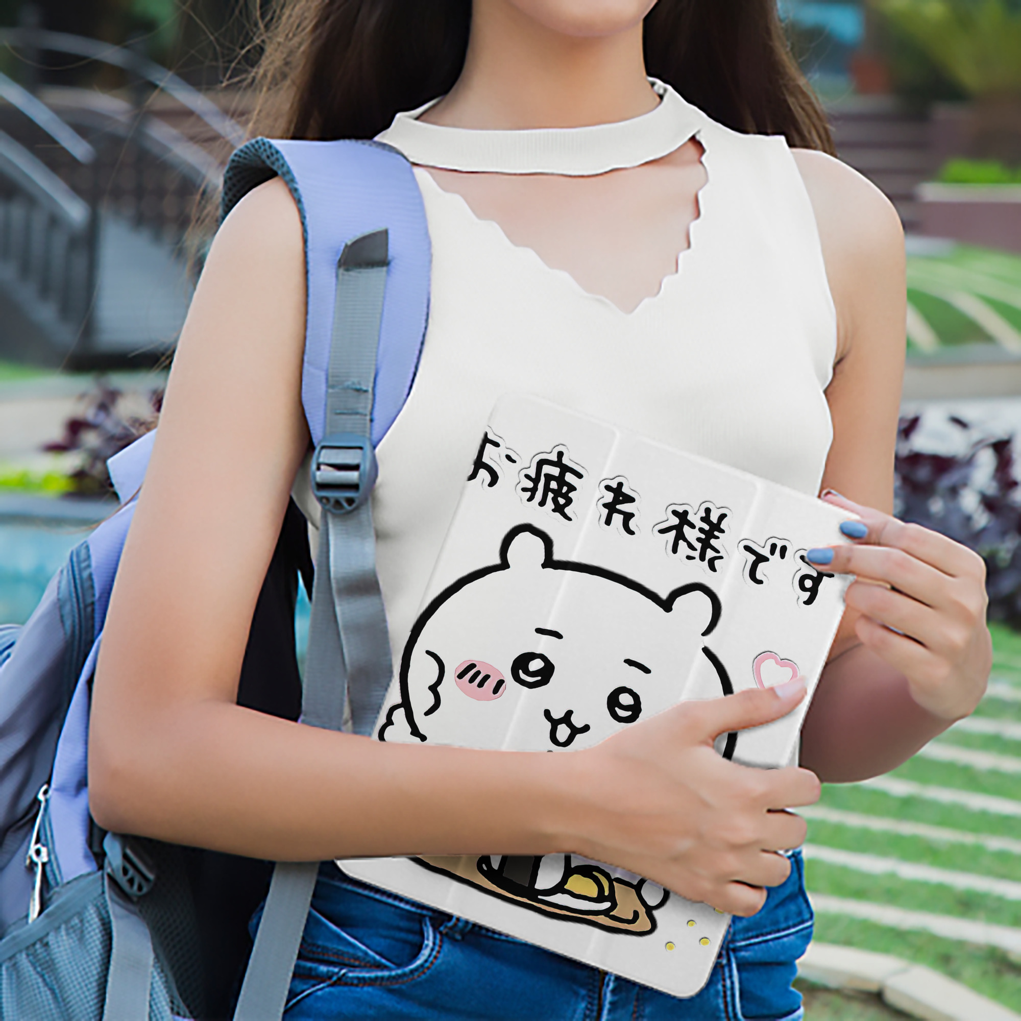 ちいかわ ちいかわ Chii-kawa chiikawa IPad ケース ペン収納付き 三つ折りスタンド PUレザー×シリコン 対応機種9.5/10.5/10.9インチ