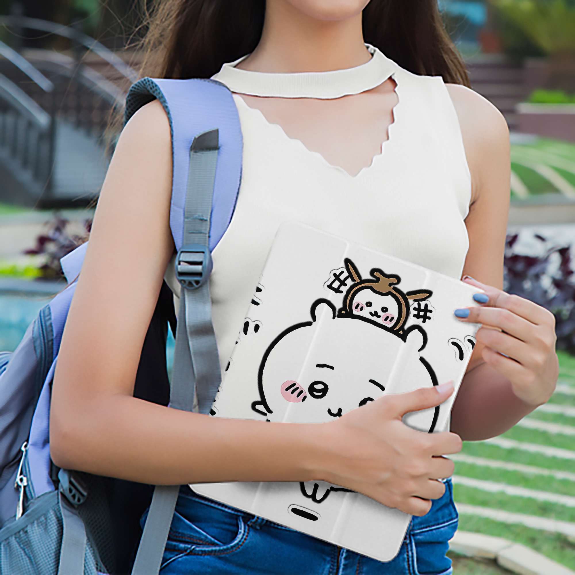 ちいかわ ちいかわ Chii-kawa chiikawa IPad ケース ペン収納付き 三つ折りスタンド PUレザー×シリコン 対応機種9.5/10.5/10.9インチ