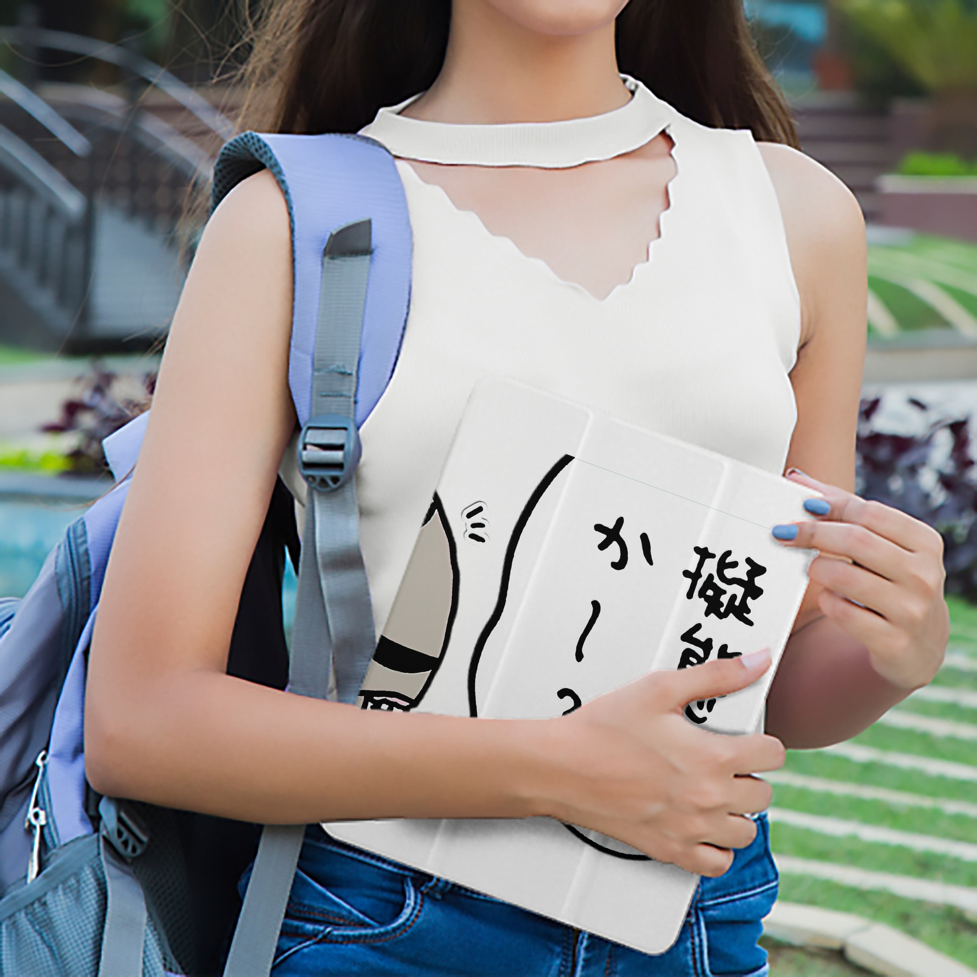 ちいかわ 労働の鎧さん Chii-kawa Mr. Armor of Labor IPad ケース ペン収納付き 三つ折りスタンド PUレザー×シリコン 対応機種9.5/10.5/10.9インチ