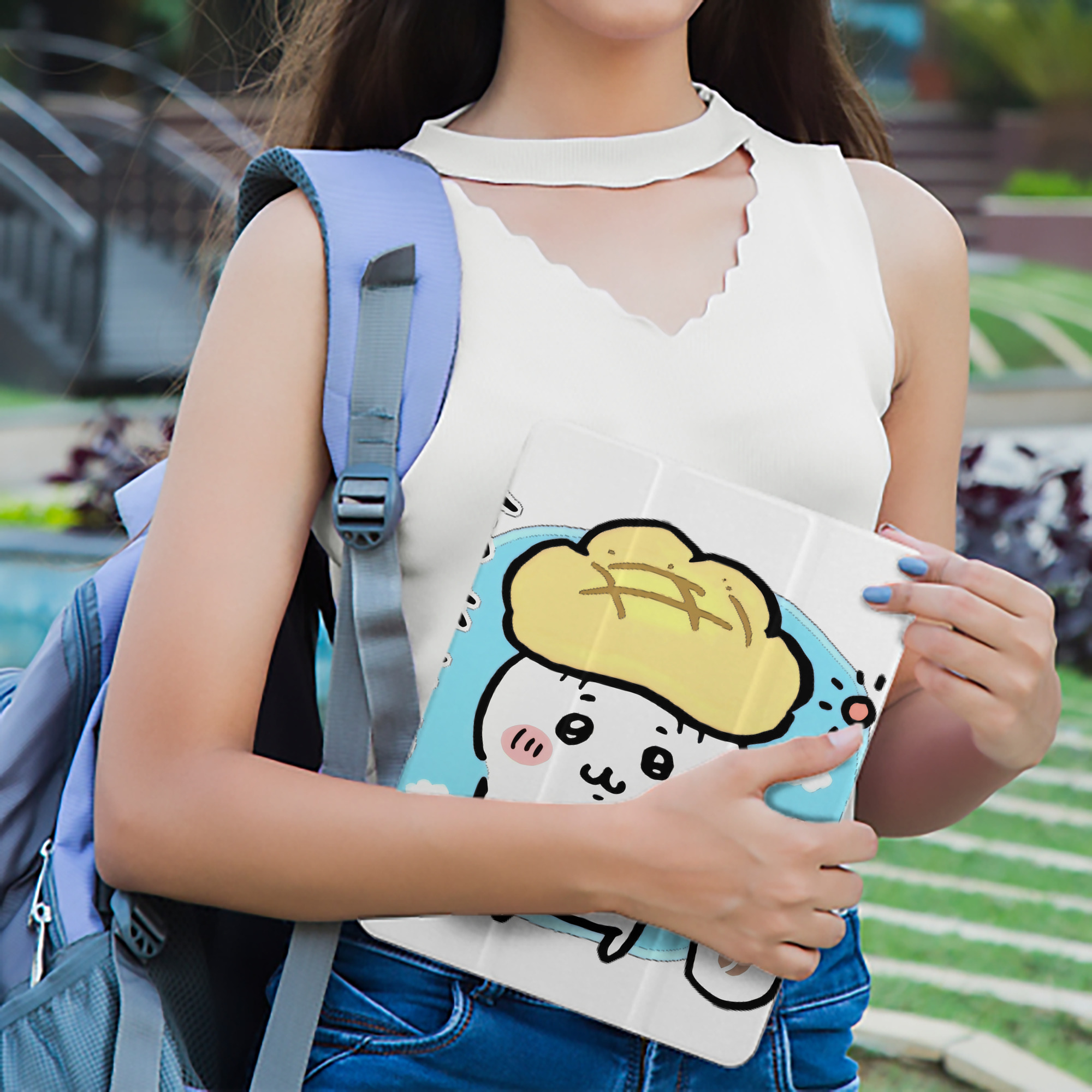 ちいかわ ちいかわ Chii-kawa chiikawa IPad ケース ペン収納付き 三つ折りスタンド PUレザー×シリコン 対応機種9.5/10.5/10.9インチ