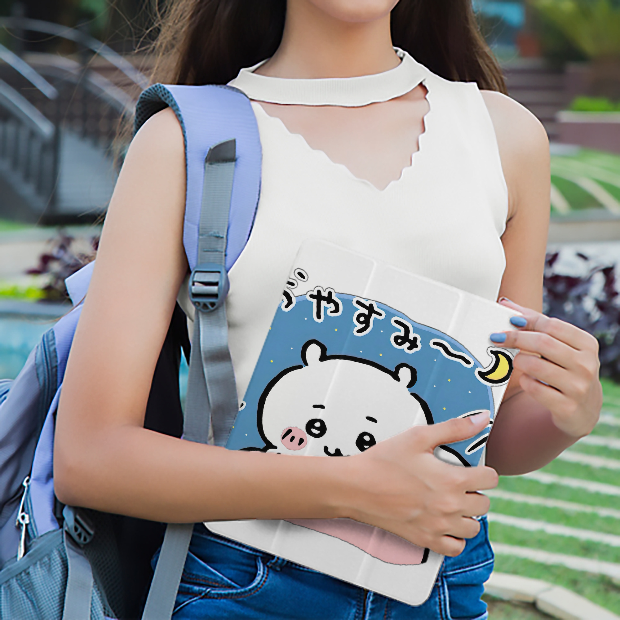 ちいかわ ちいかわ Chii-kawa chiikawa IPad ケース ペン収納付き 三つ折りスタンド PUレザー×シリコン 対応機種9.5/10.5/10.9インチ