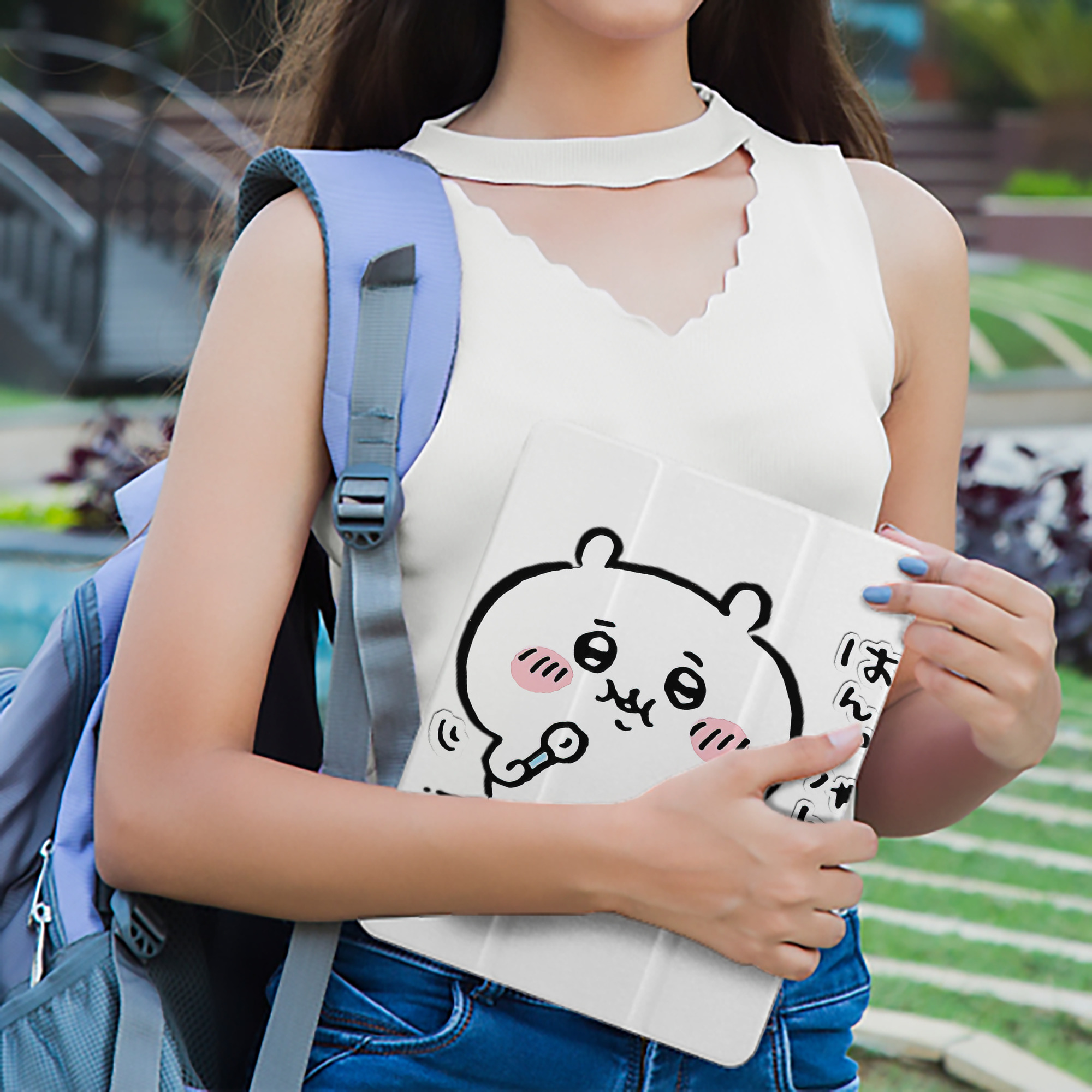 ちいかわ ちいかわ Chii-kawa chiikawa IPad ケース ペン収納付き 三つ折りスタンド PUレザー×シリコン 対応機種9.5/10.5/10.9インチ
