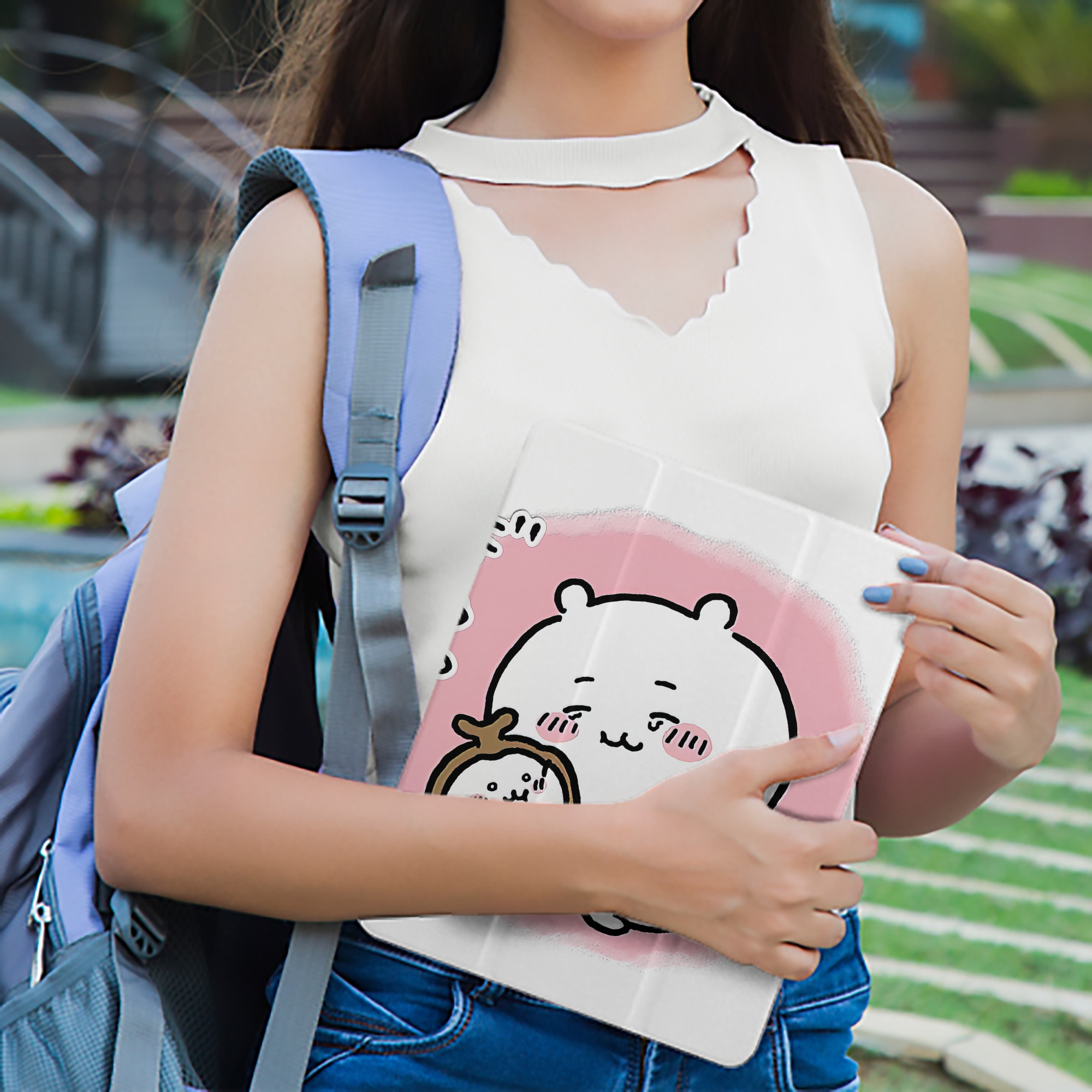 ちいかわ ちいかわ Chii-kawa chiikawa IPad ケース ペン収納付き 三つ折りスタンド PUレザー×シリコン 対応機種9.5/10.5/10.9インチ