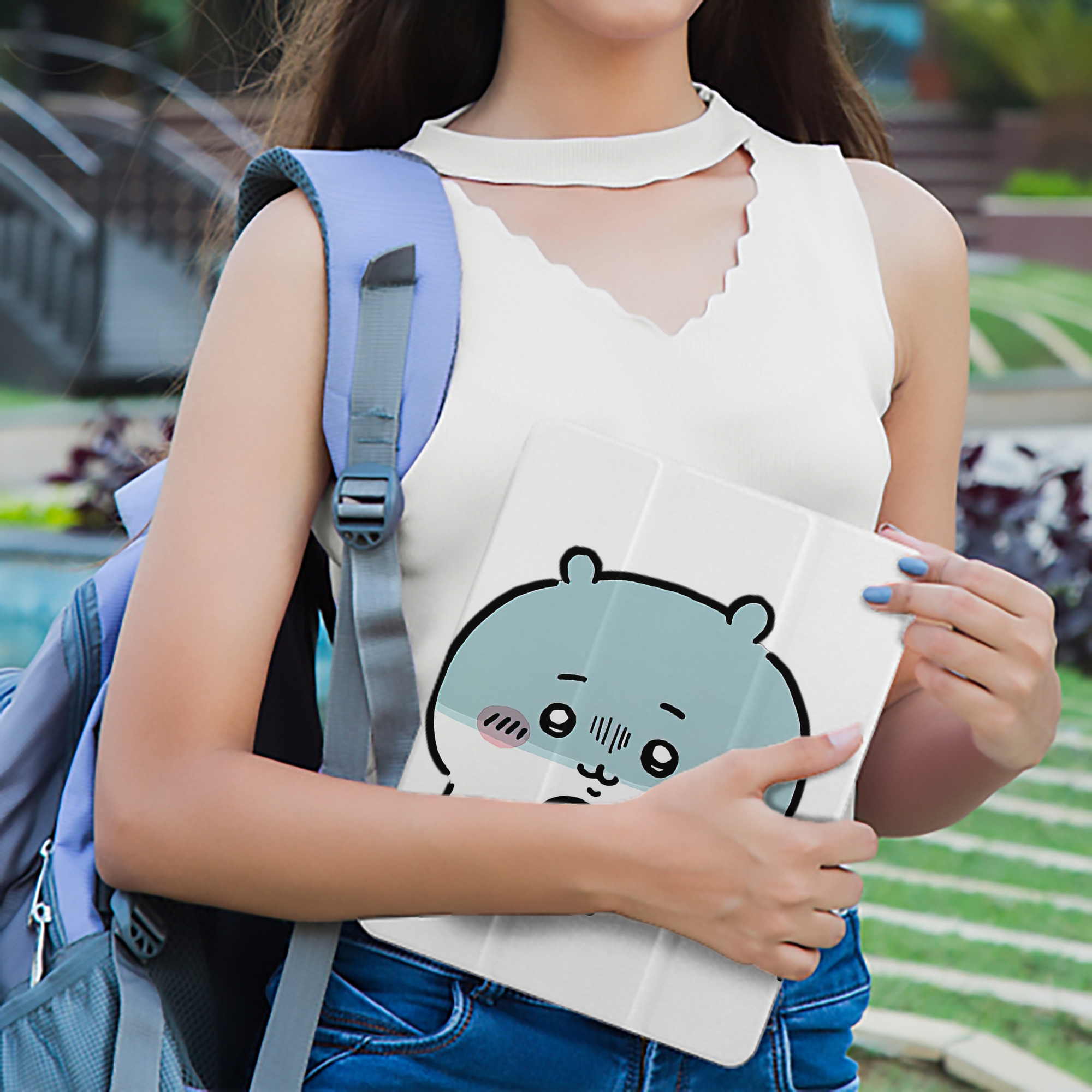 ちいかわ ちいかわ Chii-kawa chiikawa IPad ケース ペン収納付き 三つ折りスタンド PUレザー×シリコン 対応機種9.5/10.5/10.9インチ