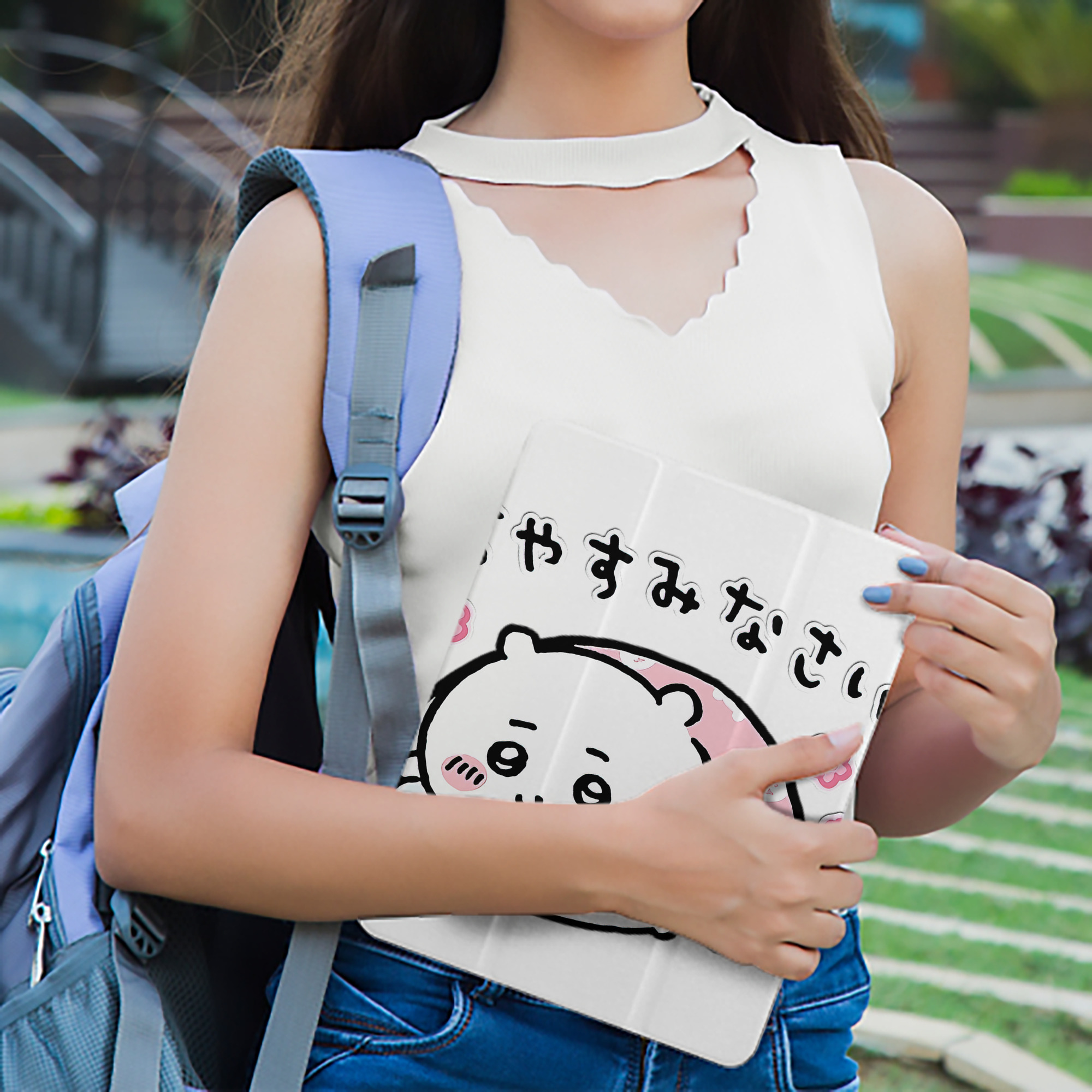 ちいかわ ちいかわ Chii-kawa chiikawa IPad ケース ペン収納付き 三つ折りスタンド PUレザー×シリコン 対応機種9.5/10.5/10.9インチ