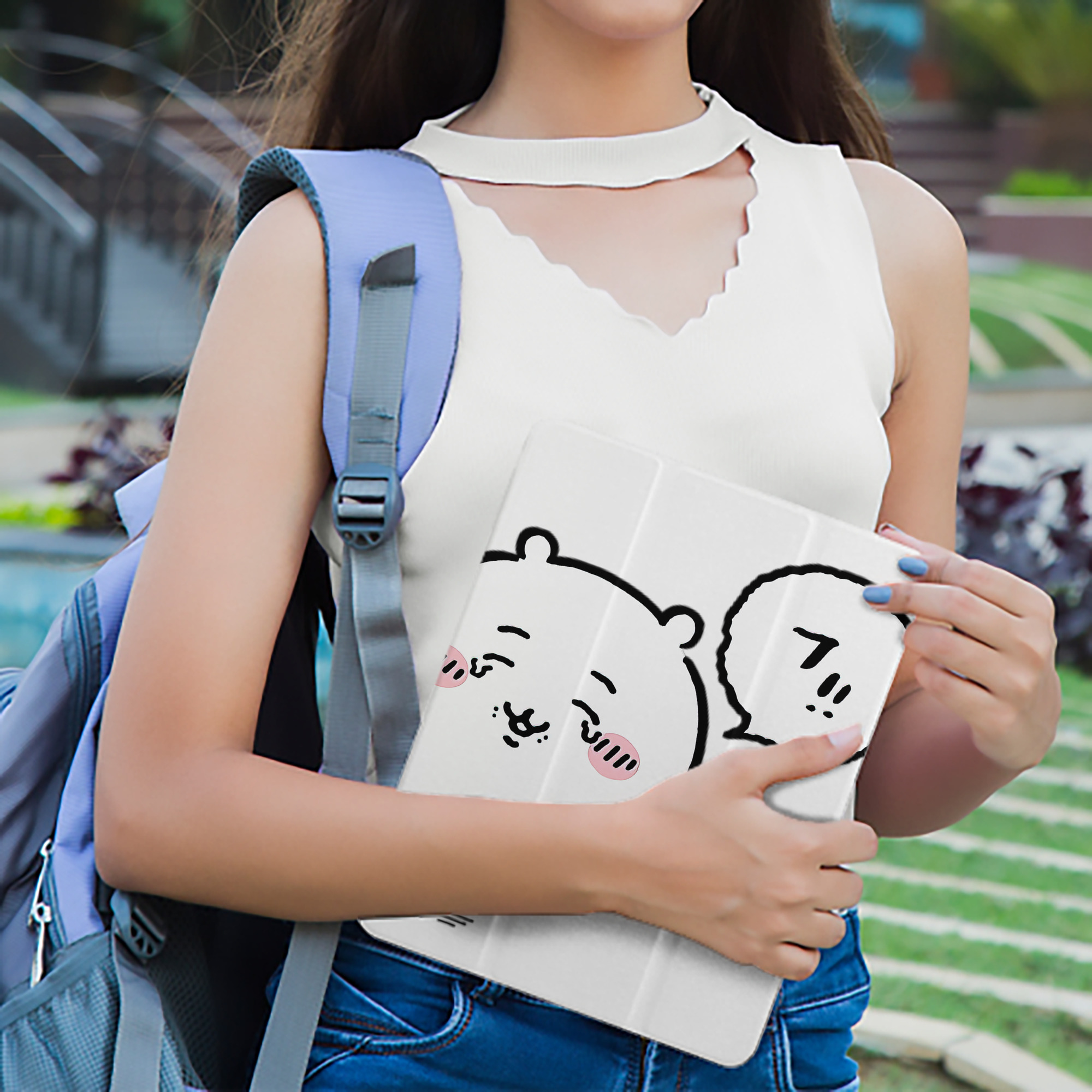 ちいかわ ちいかわ Chii-kawa chiikawa IPad ケース ペン収納付き 三つ折りスタンド PUレザー×シリコン 対応機種9.5/10.5/10.9インチ