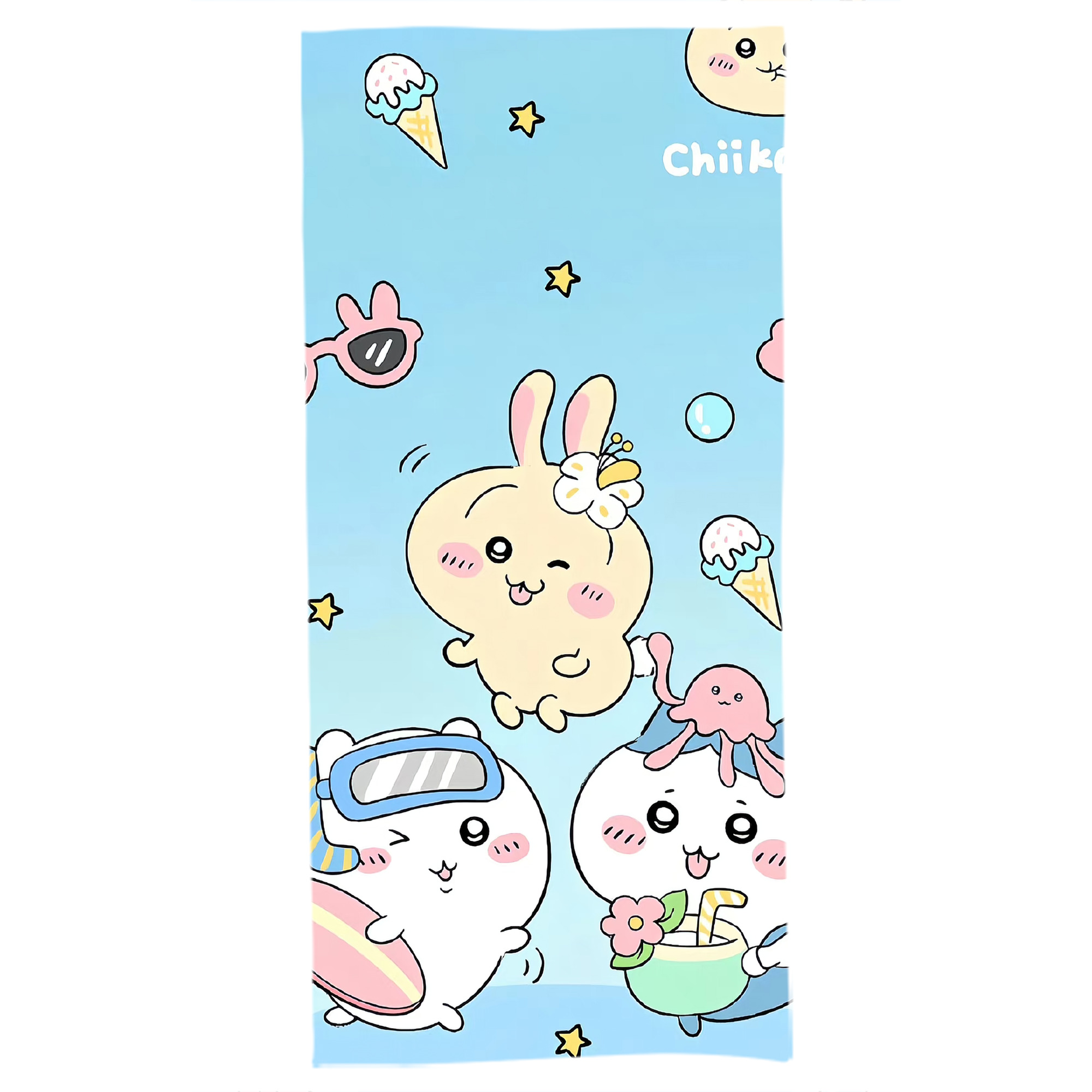 （画像用） ちいかわ Chii-kawa 大判バスタオル 70×140cm 吸水速乾 柔らかい肌触り