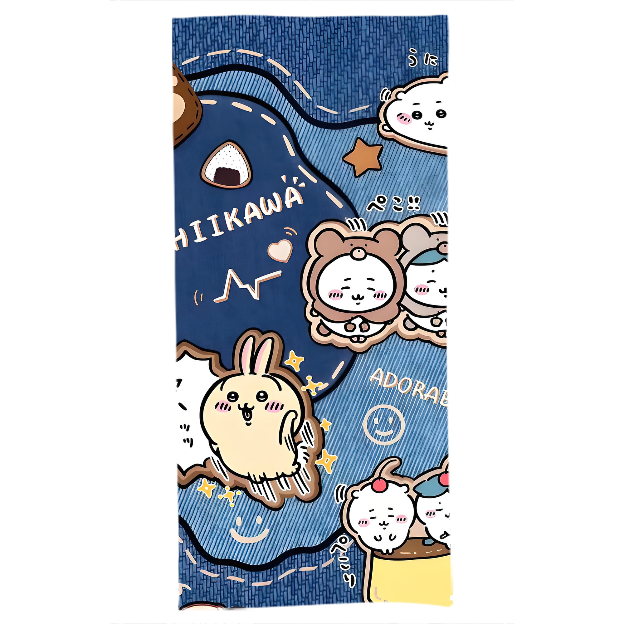 （画像用） ちいかわ Chii-kawa 大判バスタオル 70×140cm 吸水速乾 柔らかい肌触り