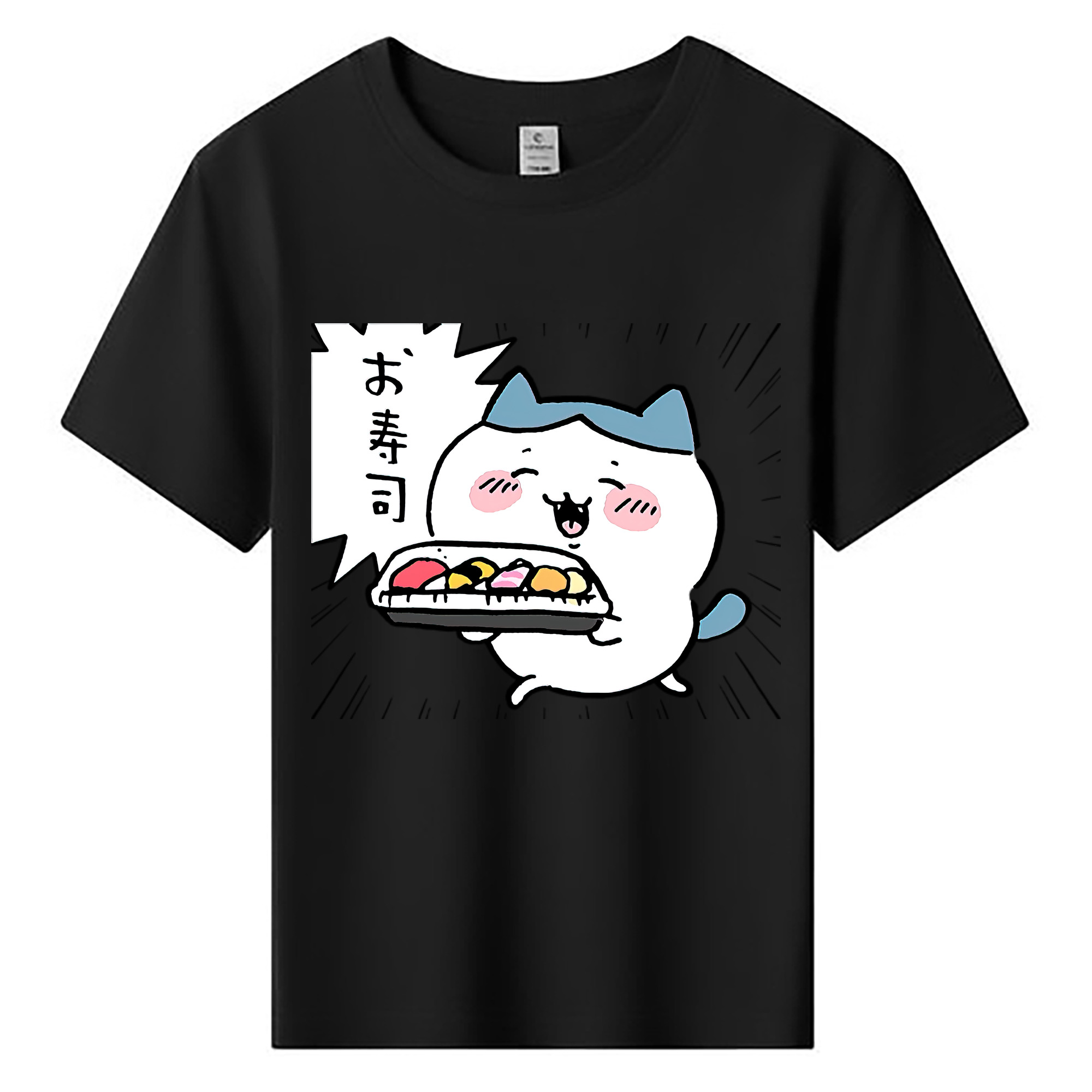 （画像用） ちいかわ ハチワレ Chii-kawa hachiware 綿100％キッズTシャツ（フロントプリント）
