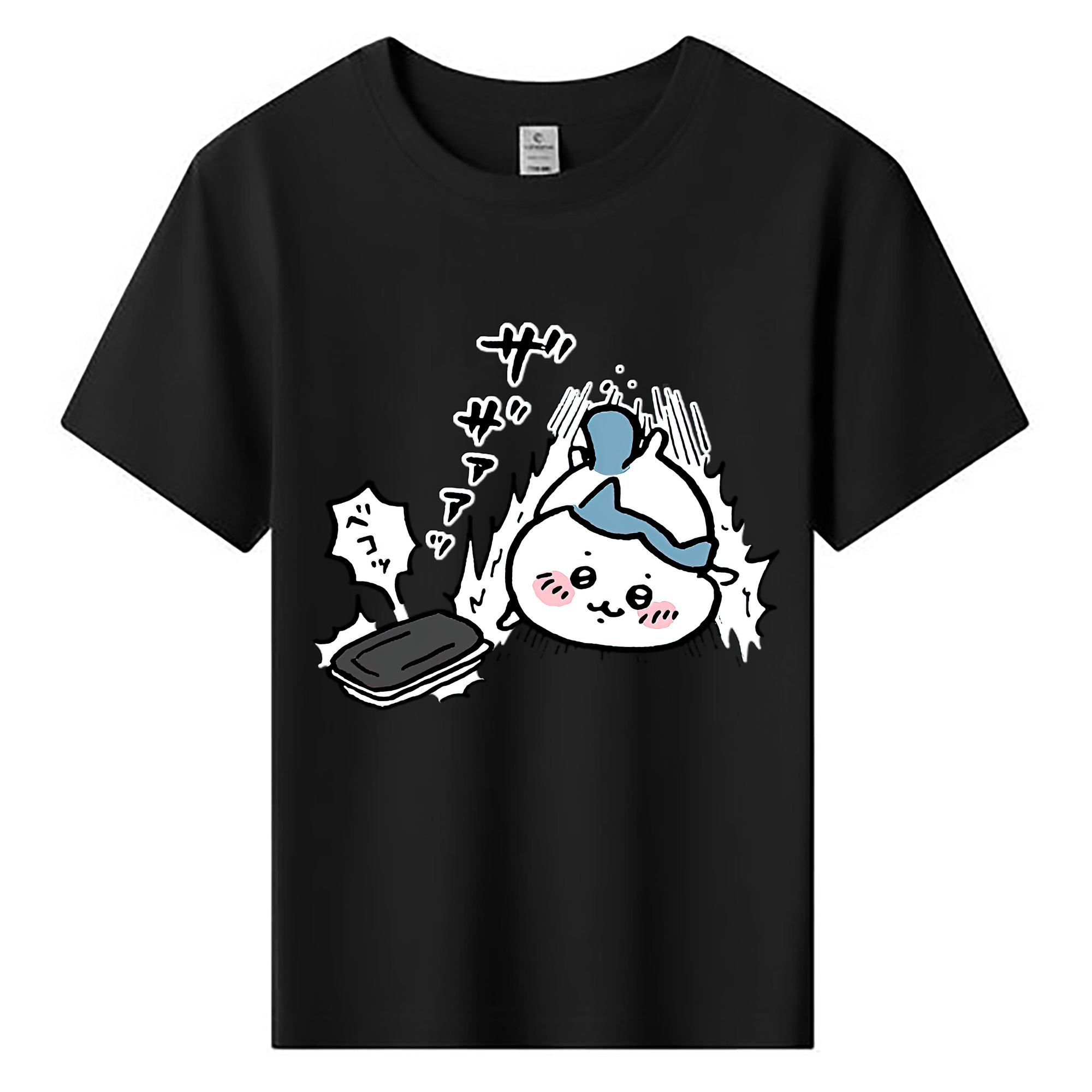 （画像用） ちいかわ ハチワレ Chii-kawa hachiware 綿100％キッズTシャツ（フロントプリント）