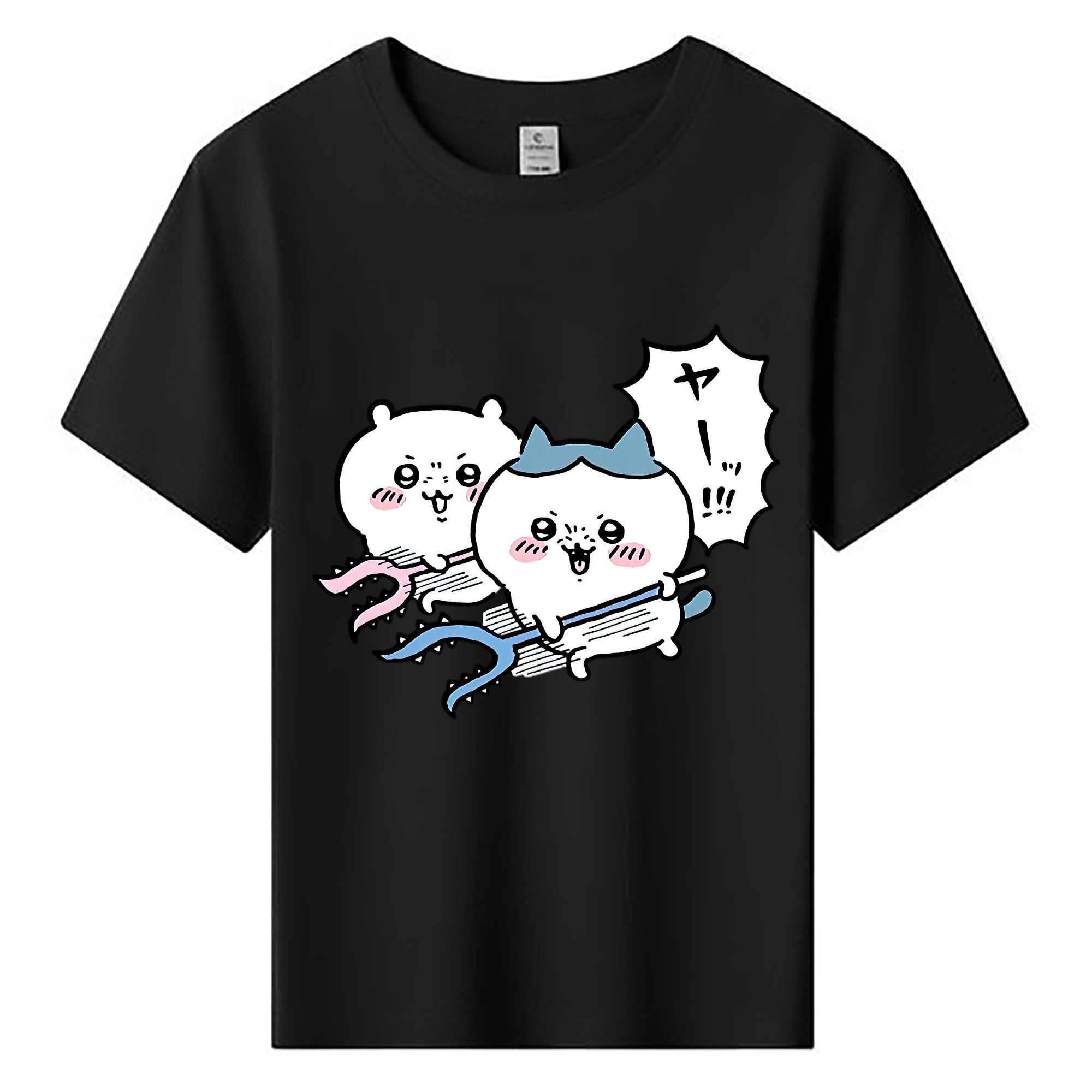 （画像用） ちいかわ ハチワレ Chii-kawa hachiware 綿100％キッズTシャツ（フロントプリント）