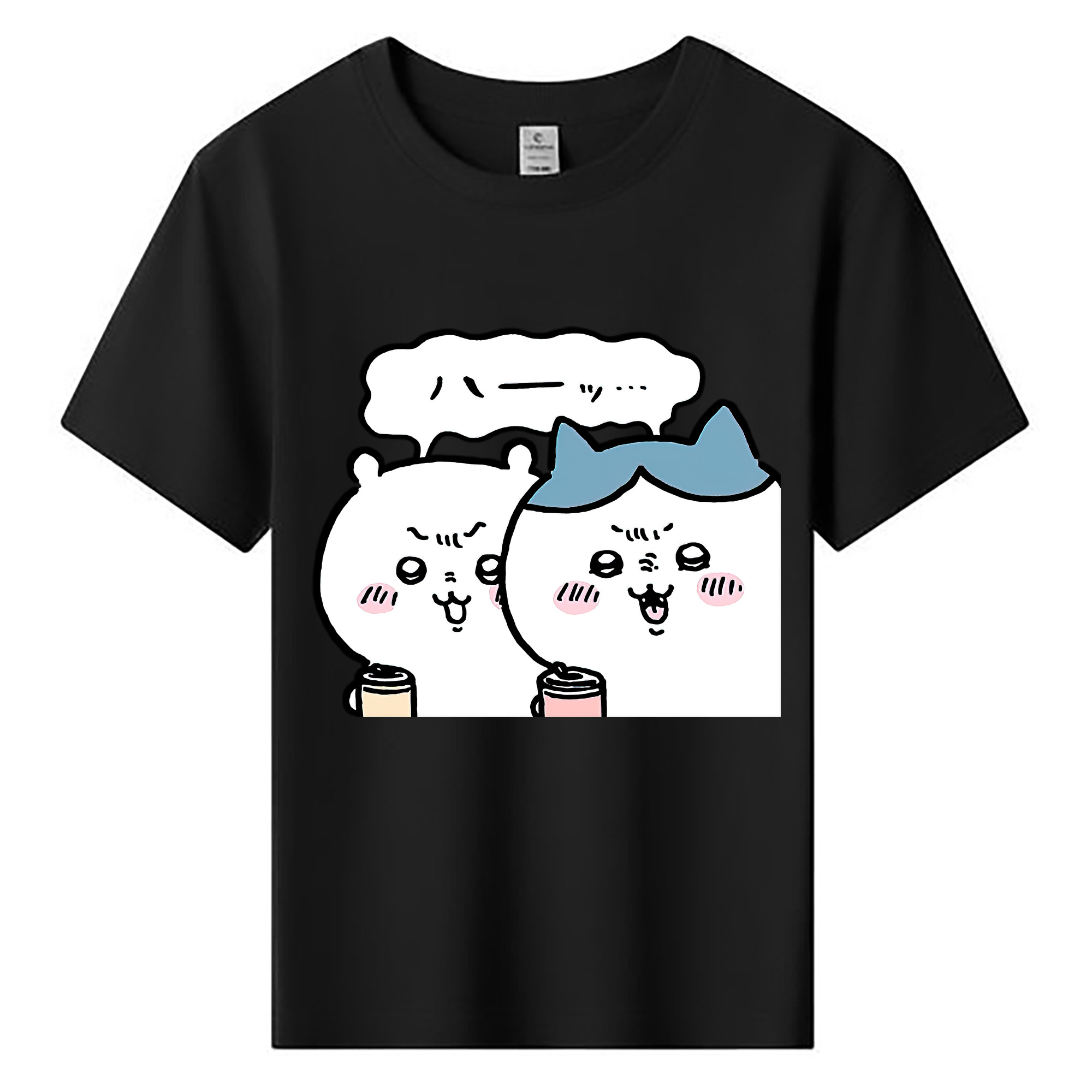 （画像用） ちいかわ ハチワレ Chii-kawa hachiware 綿100％キッズTシャツ（フロントプリント）