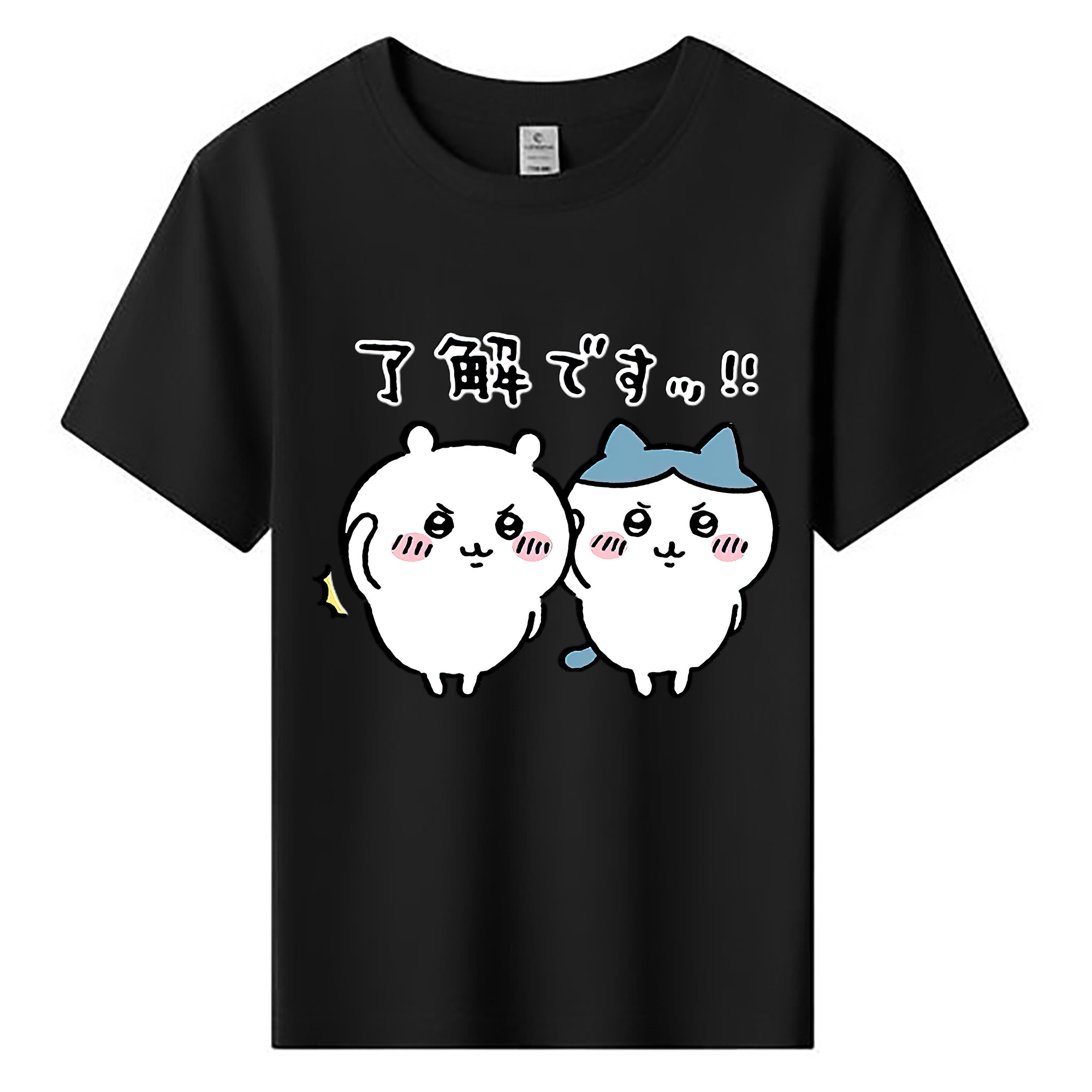 （画像用） ちいかわ ハチワレ Chii-kawa hachiware 綿100％キッズTシャツ（フロントプリント）