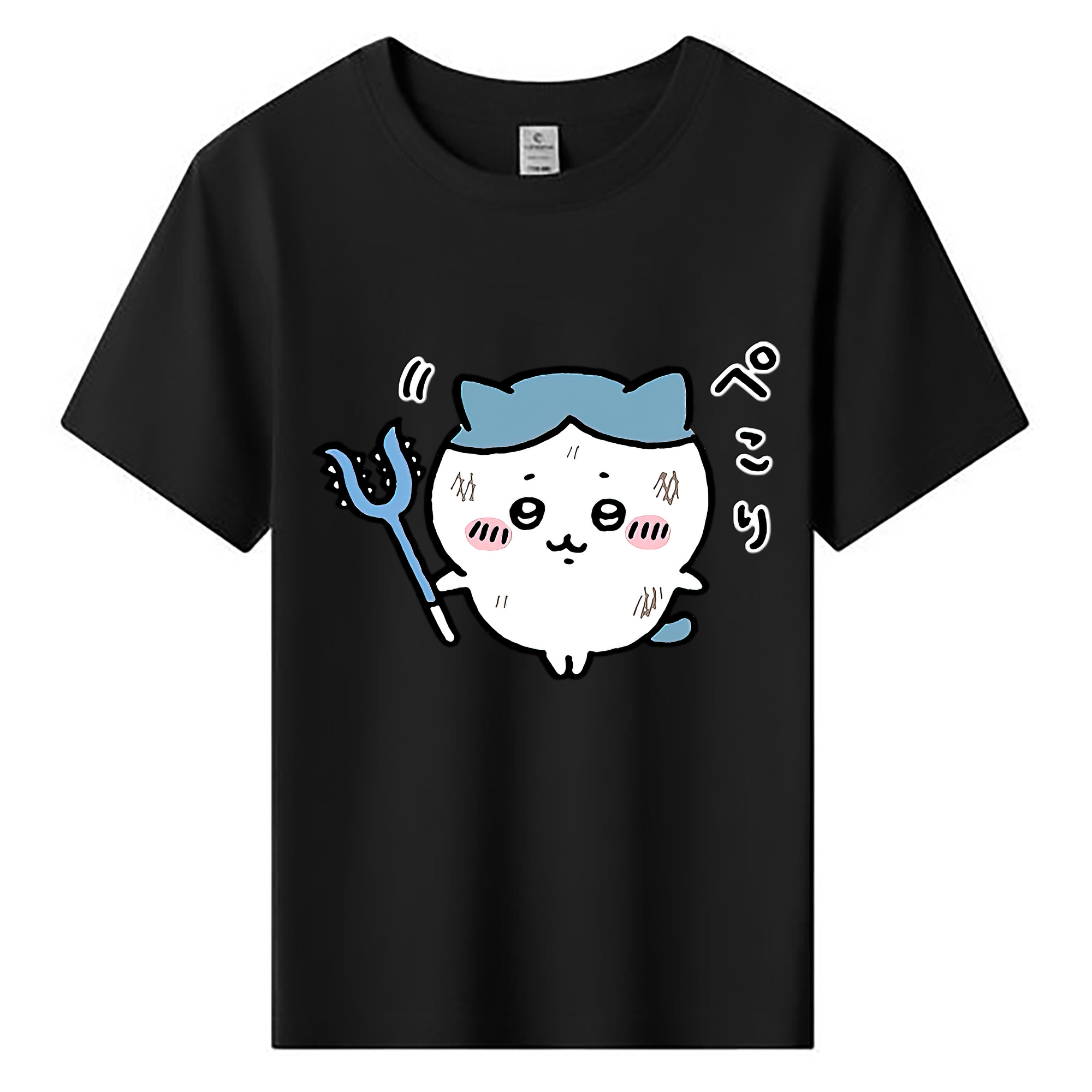 （画像用） ちいかわ ハチワレ Chii-kawa hachiware 綿100％キッズTシャツ（フロントプリント）