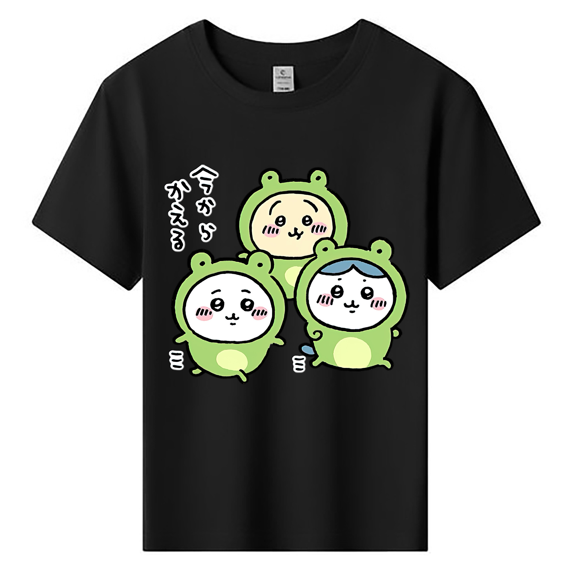 （画像用） ちいかわ ハチワレ Chii-kawa hachiware 綿100％キッズTシャツ（フロントプリント）