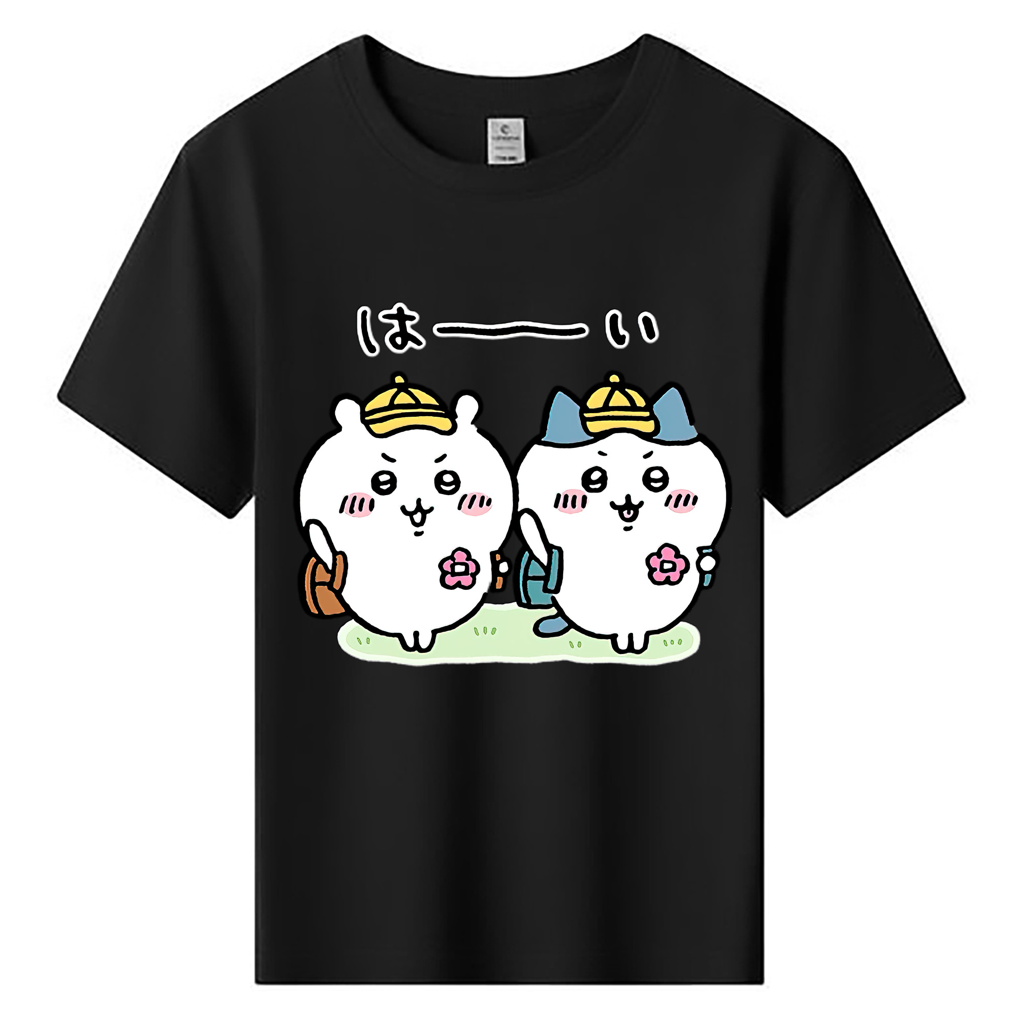 （画像用） ちいかわ ハチワレ Chii-kawa hachiware 綿100％キッズTシャツ（フロントプリント）