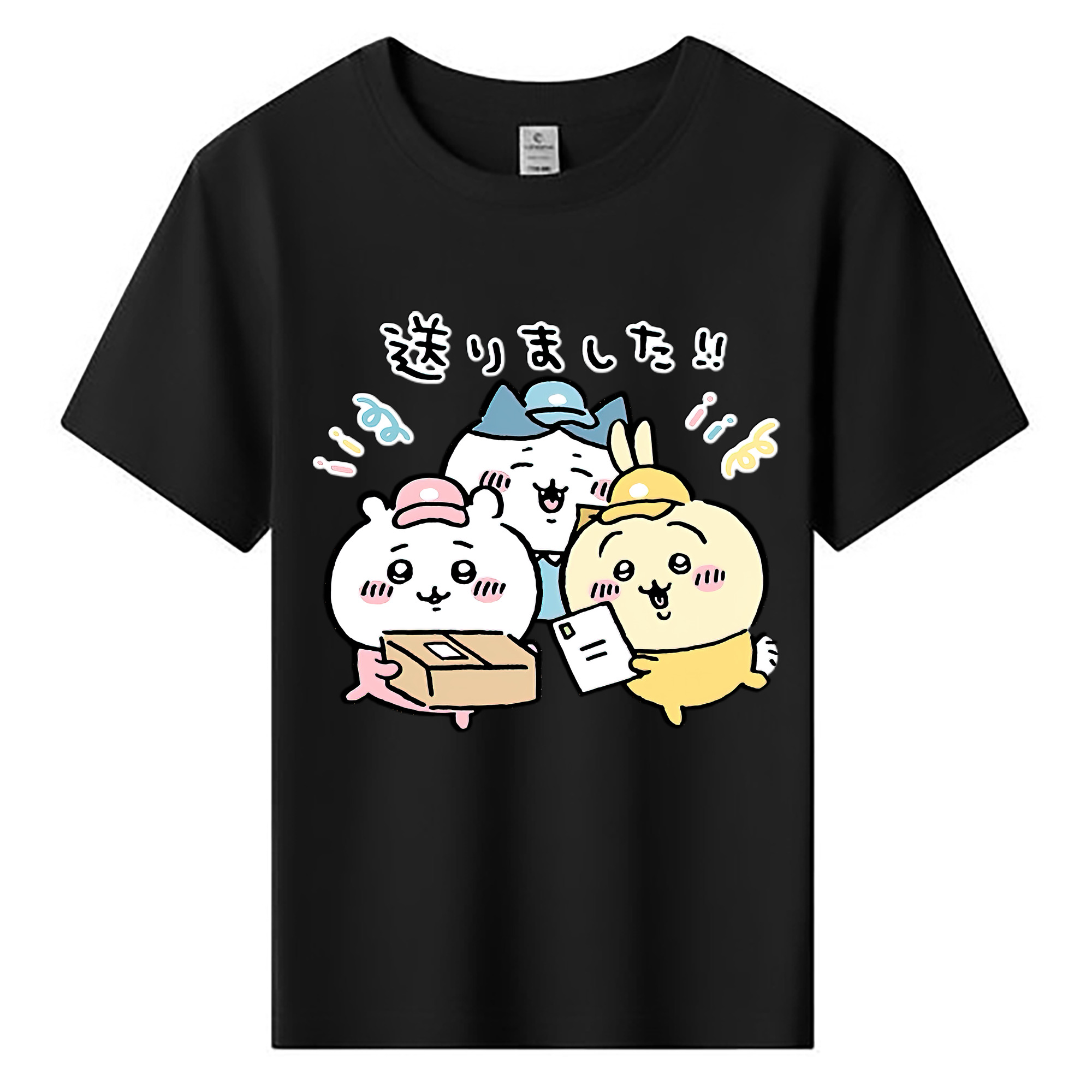 （画像用） ちいかわ ハチワレ Chii-kawa hachiware 綿100％キッズTシャツ（フロントプリント）