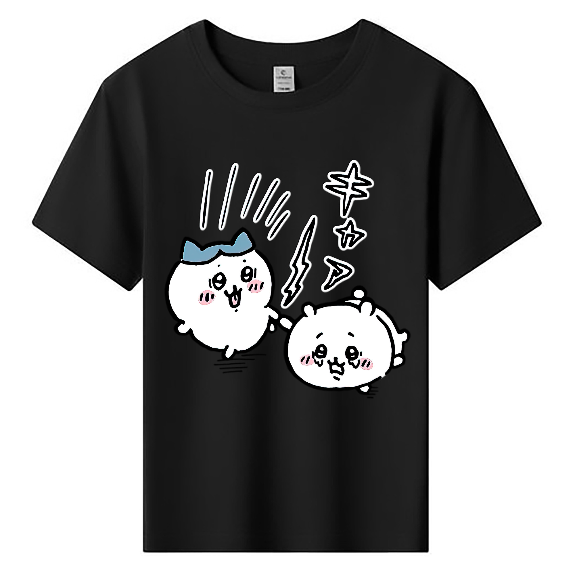 （画像用） ちいかわ ハチワレ Chii-kawa hachiware 綿100％キッズTシャツ（フロントプリント）