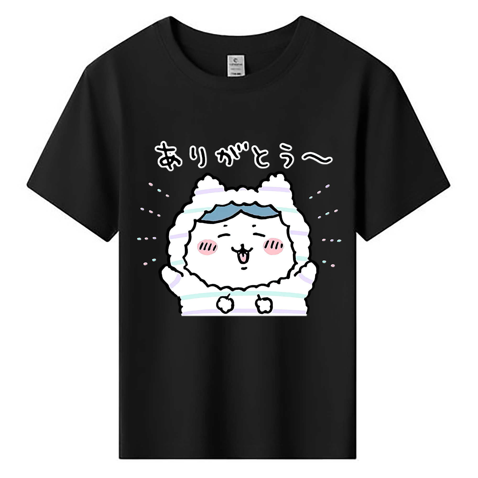 （画像用） ちいかわ ハチワレ Chii-kawa hachiware 綿100％キッズTシャツ（フロントプリント）