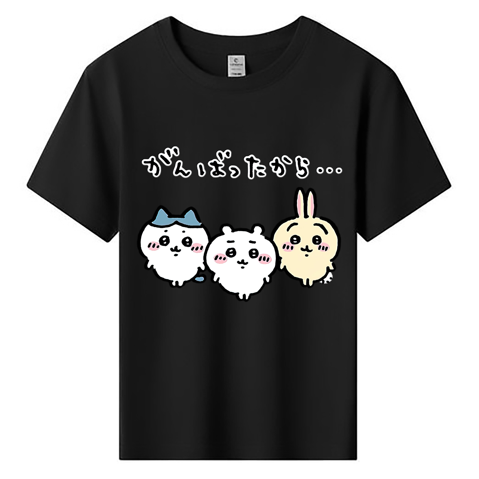 （画像用） ちいかわ ハチワレ Chii-kawa hachiware 綿100％キッズTシャツ（フロントプリント）