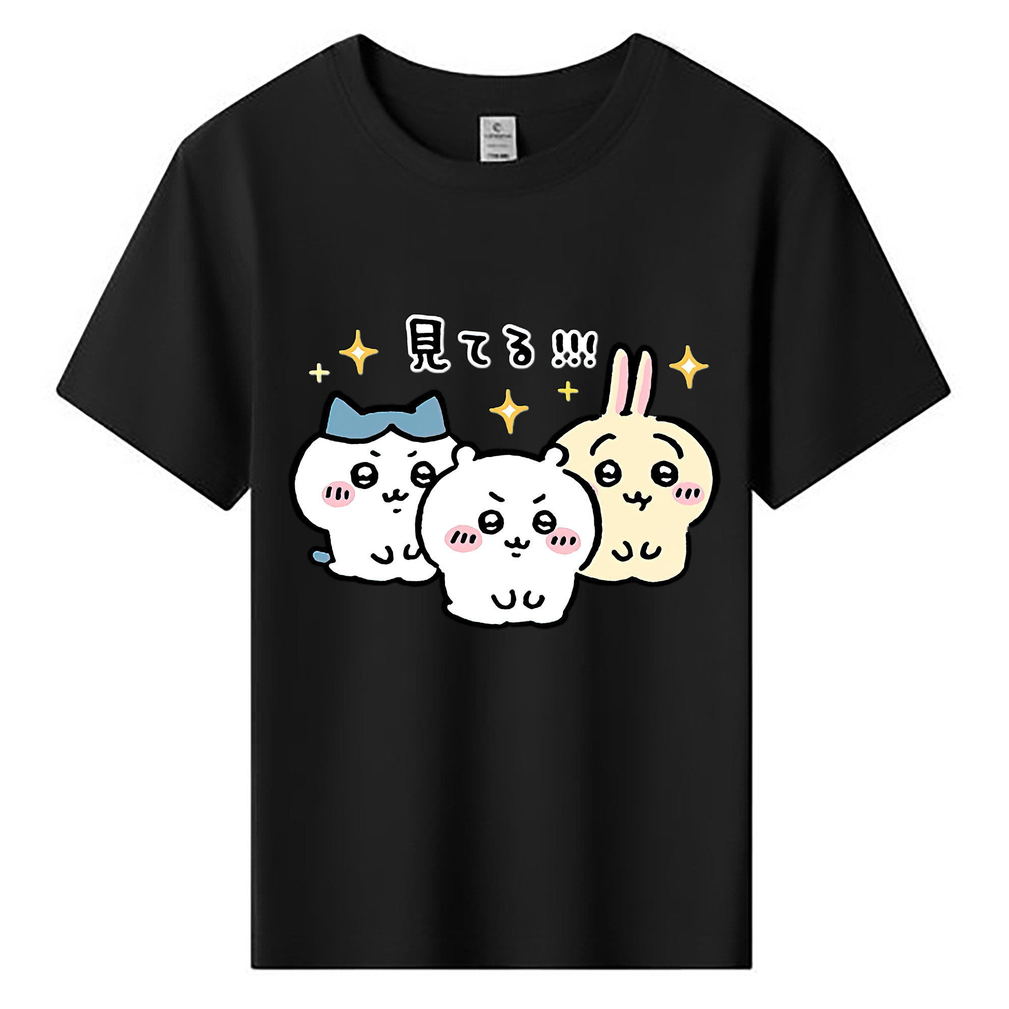 （画像用） ちいかわ ハチワレ Chii-kawa hachiware 綿100％キッズTシャツ（フロントプリント）