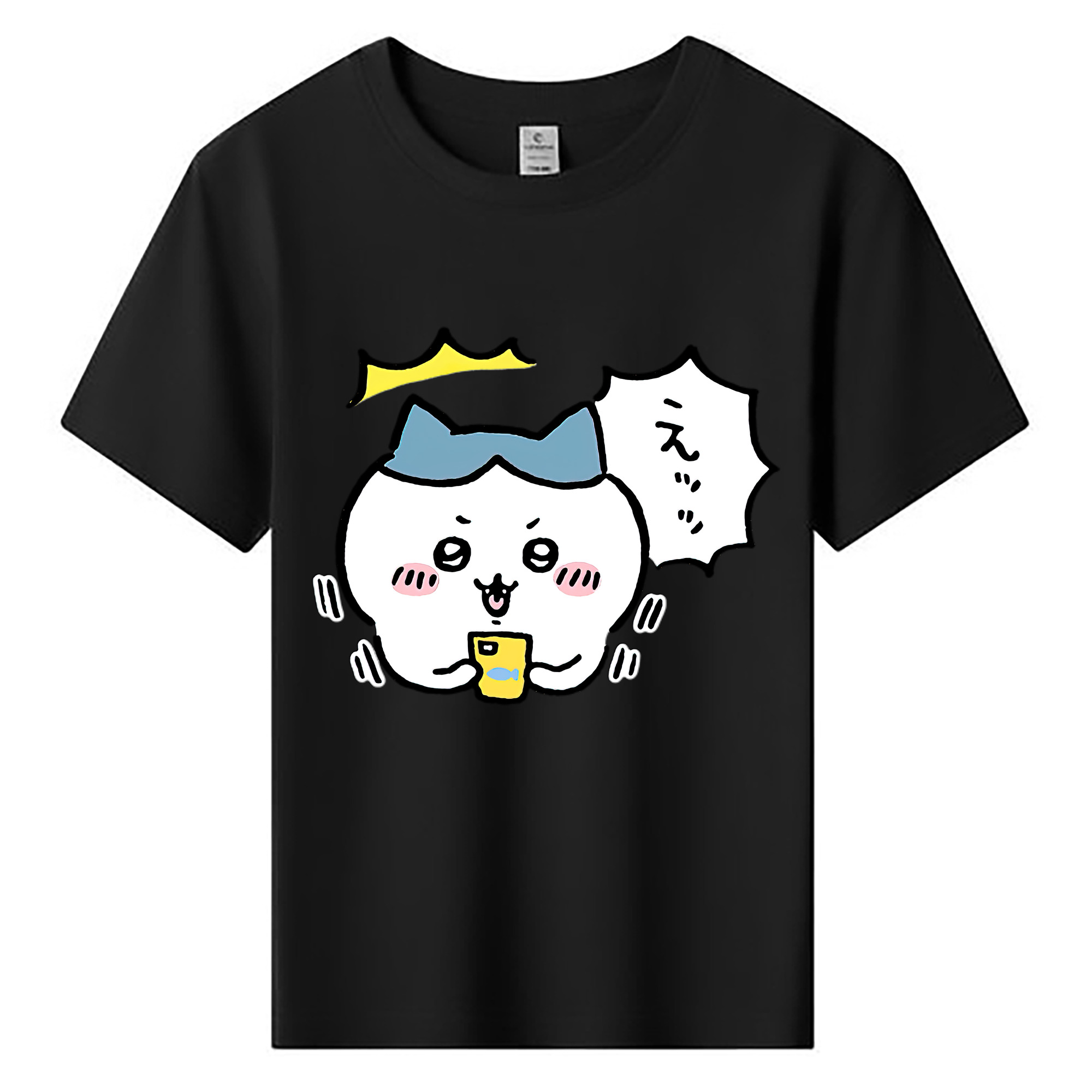 （画像用） ちいかわ ハチワレ Chii-kawa hachiware 綿100％キッズTシャツ（フロントプリント）