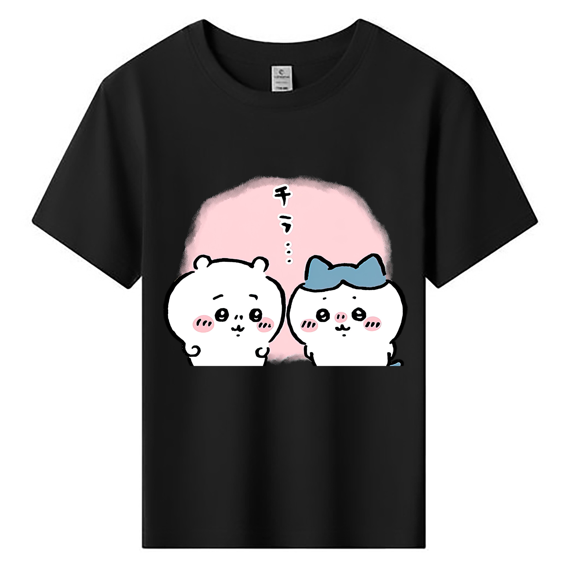 （画像用） ちいかわ ハチワレ Chii-kawa hachiware 綿100％キッズTシャツ（フロントプリント）