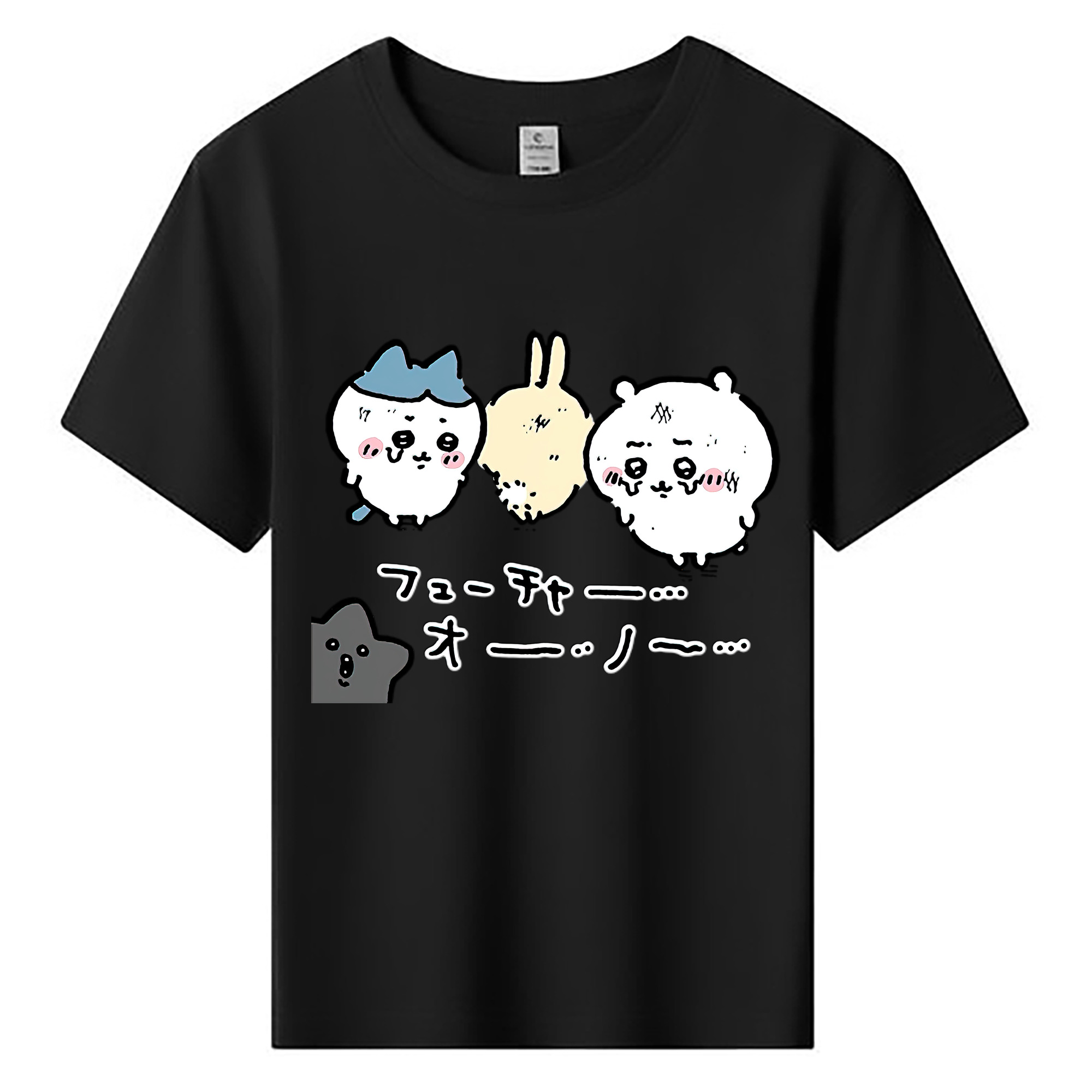 （画像用） ちいかわ ハチワレ Chii-kawa hachiware 綿100％キッズTシャツ（フロントプリント）
