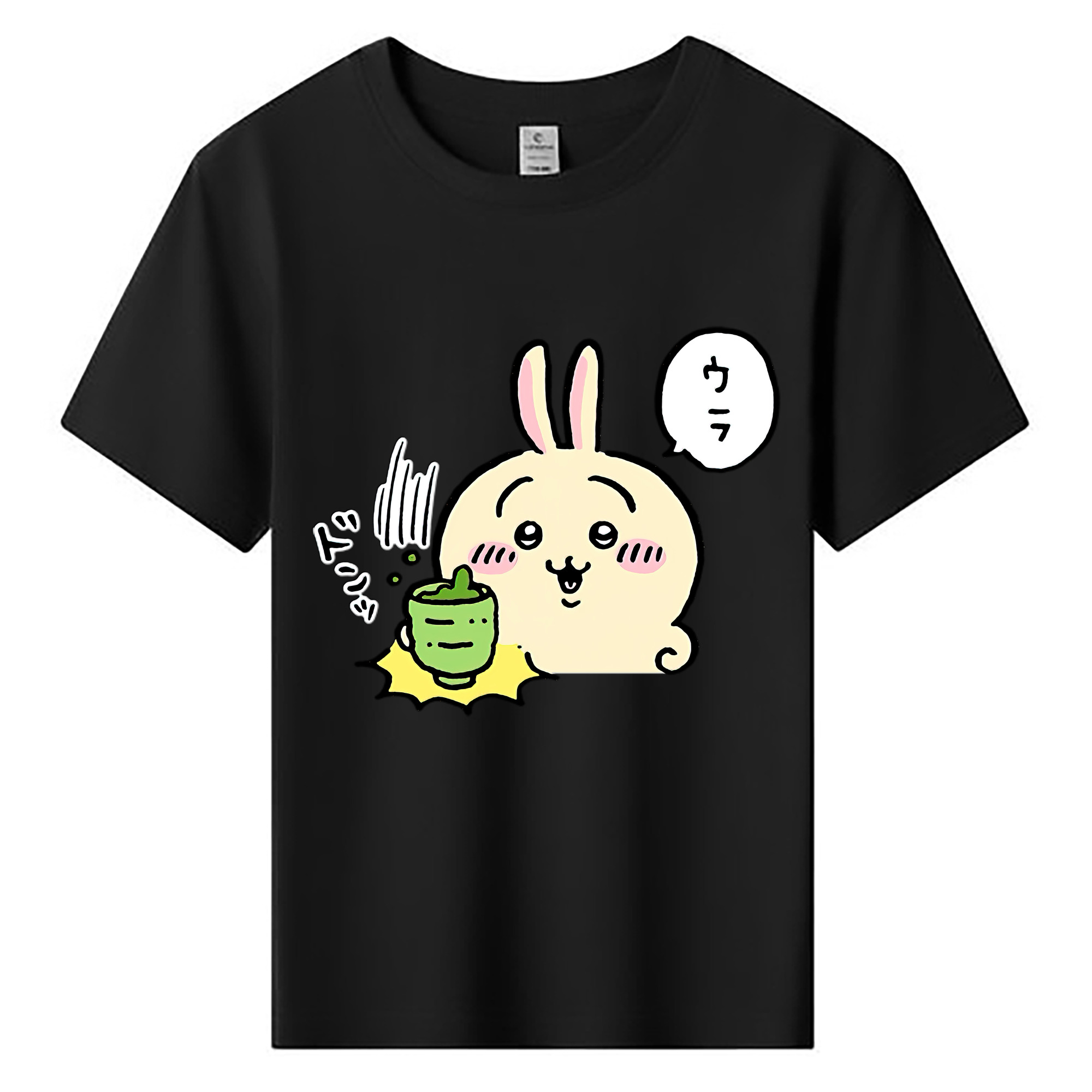 （画像用） ちいかわ うさぎ Chii-kawa usagi 綿100％キッズTシャツ（フロントプリント）
