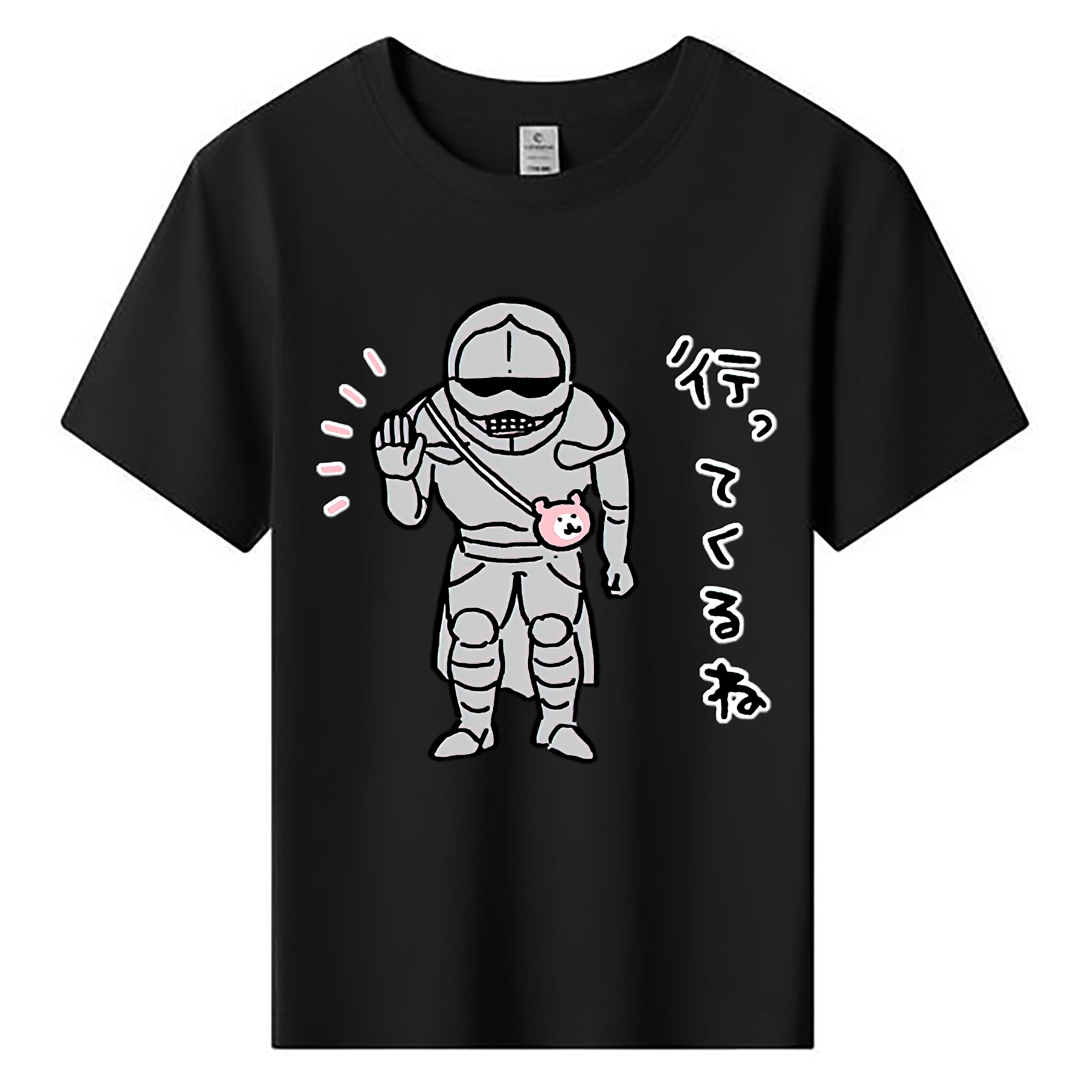 （画像用） ちいかわ 労働の鎧さん Chii-kawa Mr. Armor of Labor 綿100％キッズTシャツ（フロントプリント）