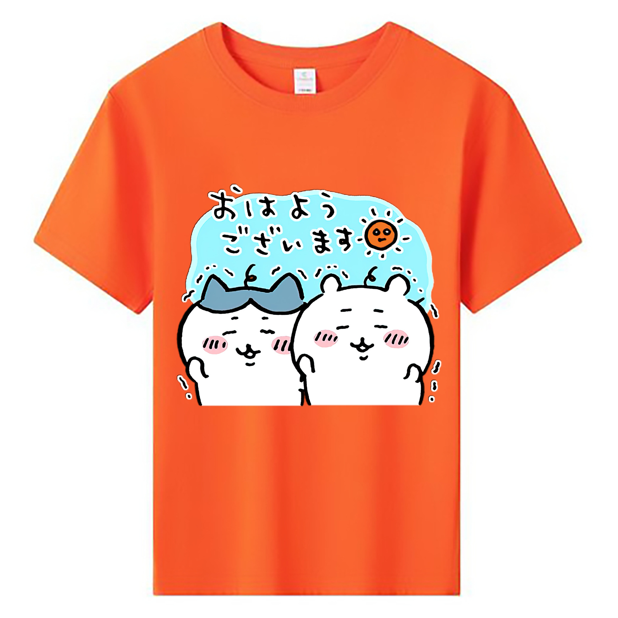（画像用） ちいかわ ハチワレ Chii-kawa hachiware 綿100％キッズTシャツ（フロントプリント）