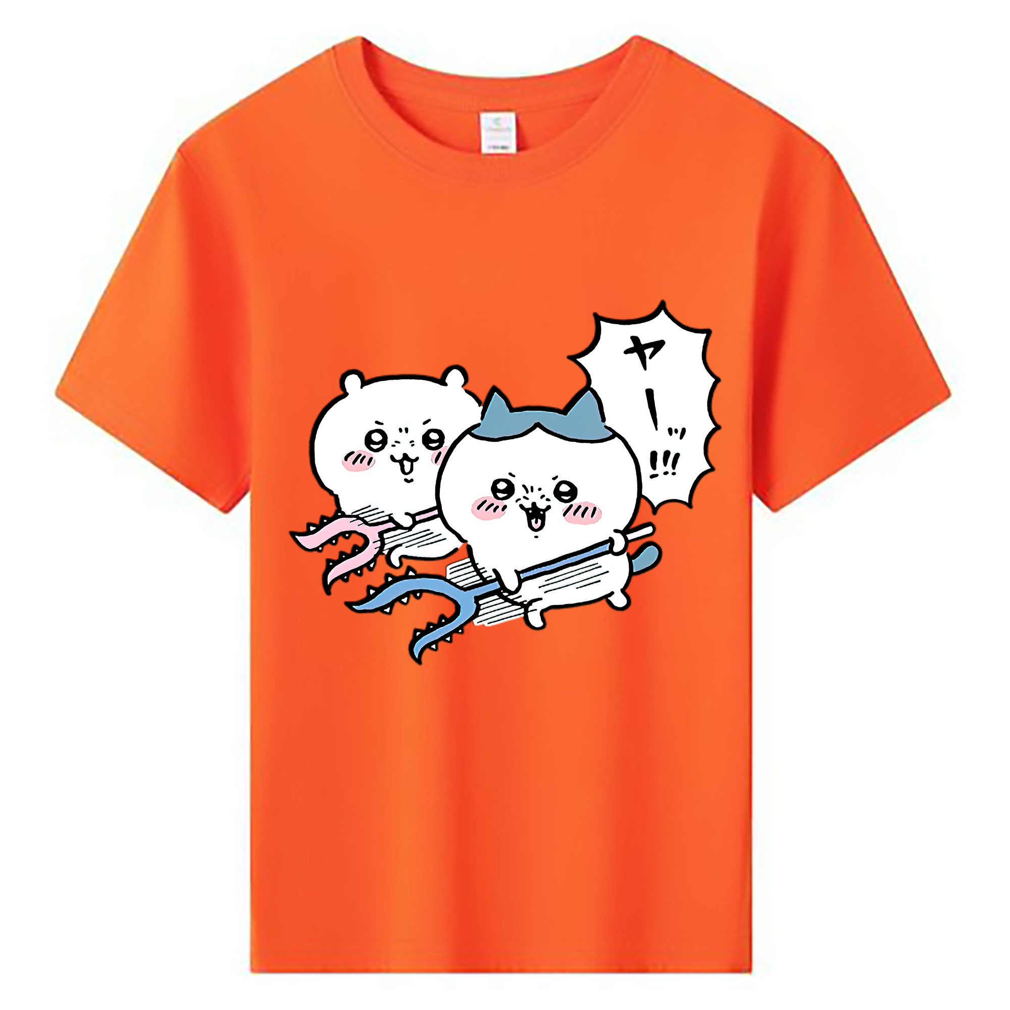 （画像用） ちいかわ ハチワレ Chii-kawa hachiware 綿100％キッズTシャツ（フロントプリント）