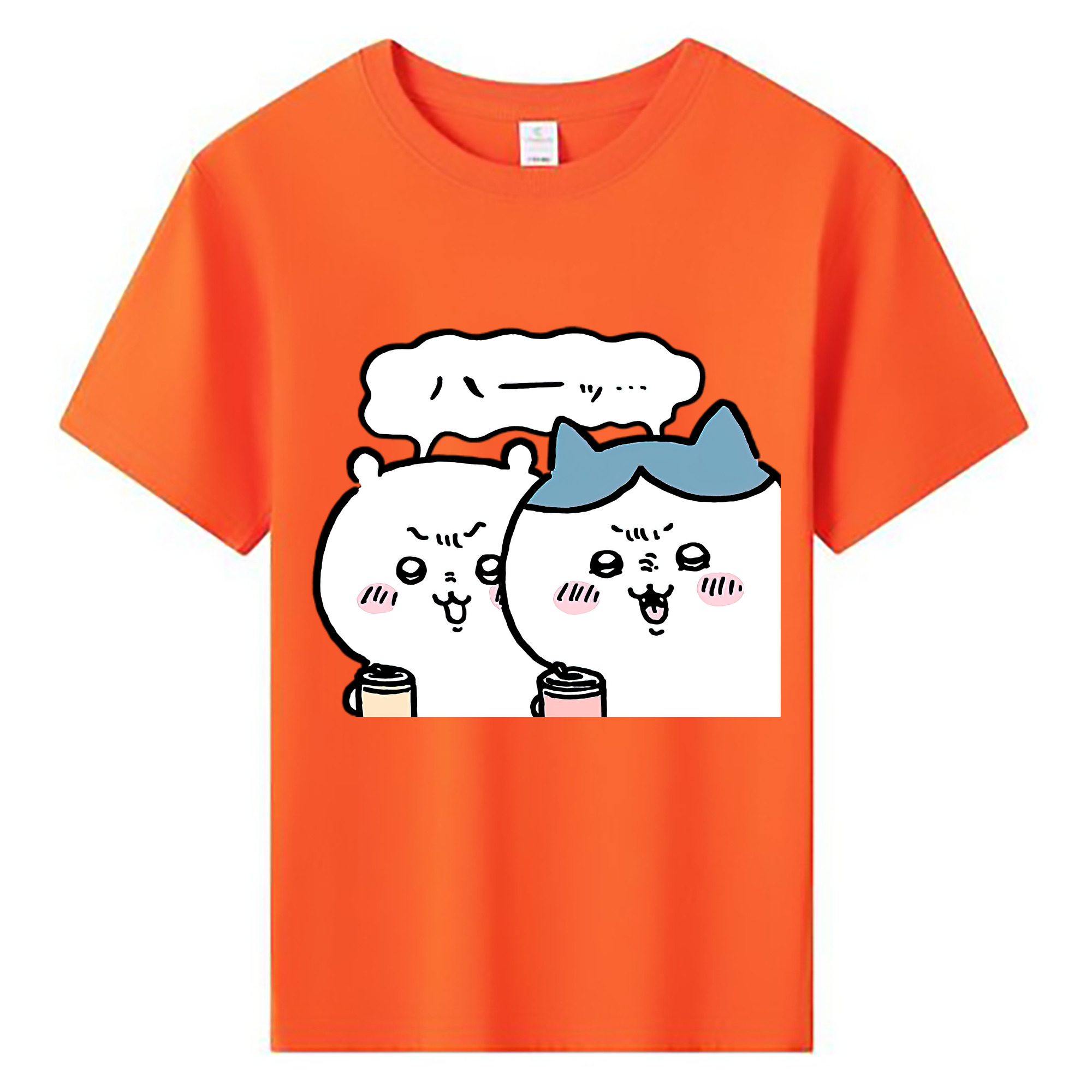 （画像用） ちいかわ ハチワレ Chii-kawa hachiware 綿100％キッズTシャツ（フロントプリント）