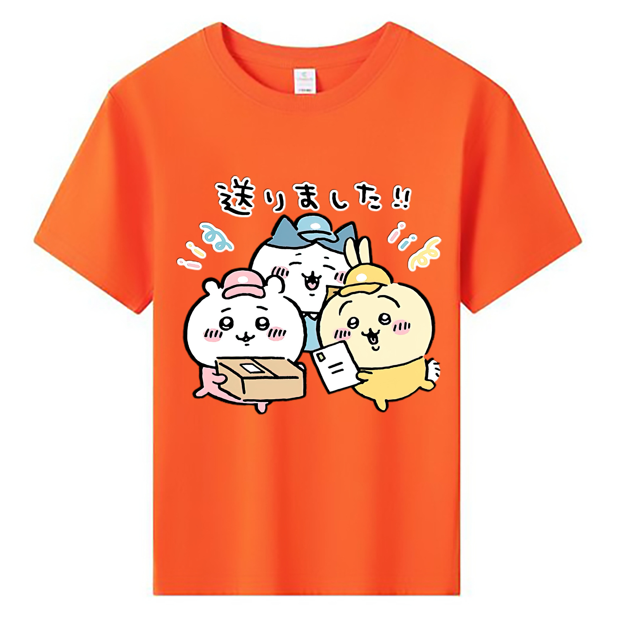 （画像用） ちいかわ ハチワレ Chii-kawa hachiware 綿100％キッズTシャツ（フロントプリント）