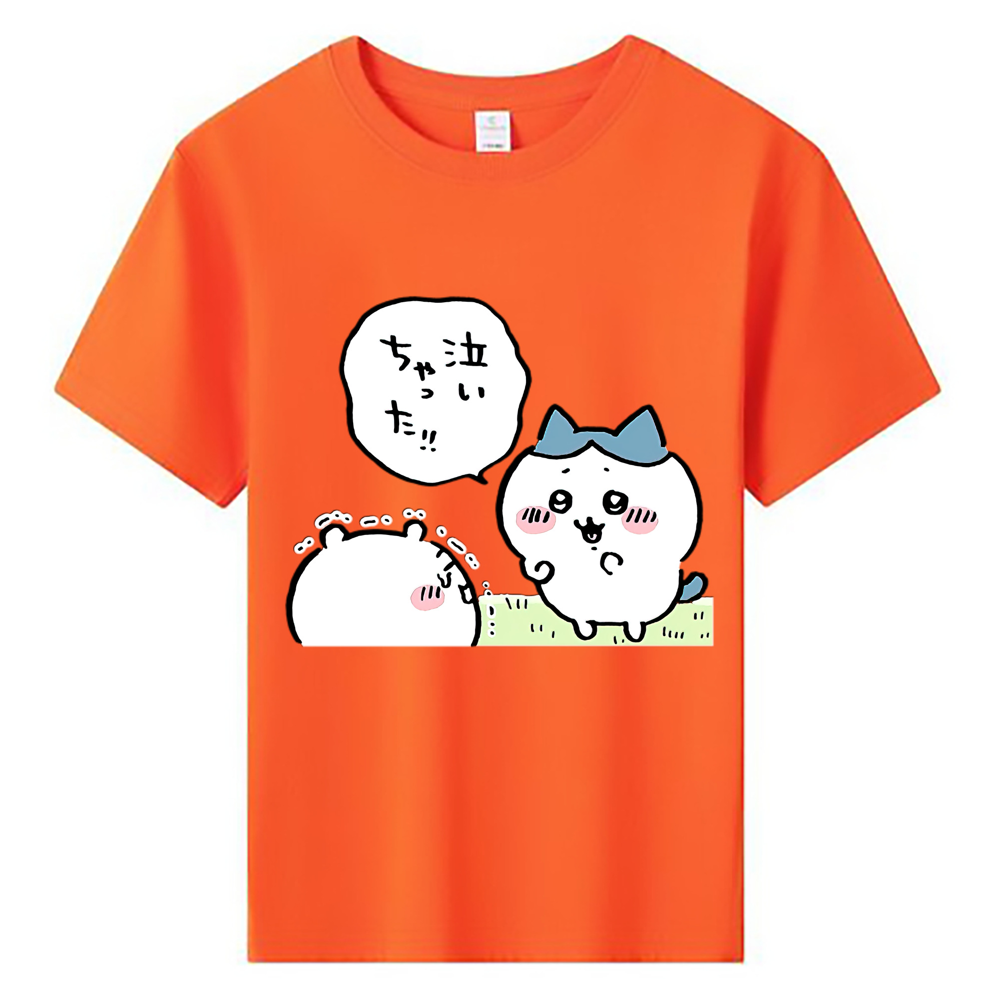 （画像用） ちいかわ ハチワレ Chii-kawa hachiware 綿100％キッズTシャツ（フロントプリント）