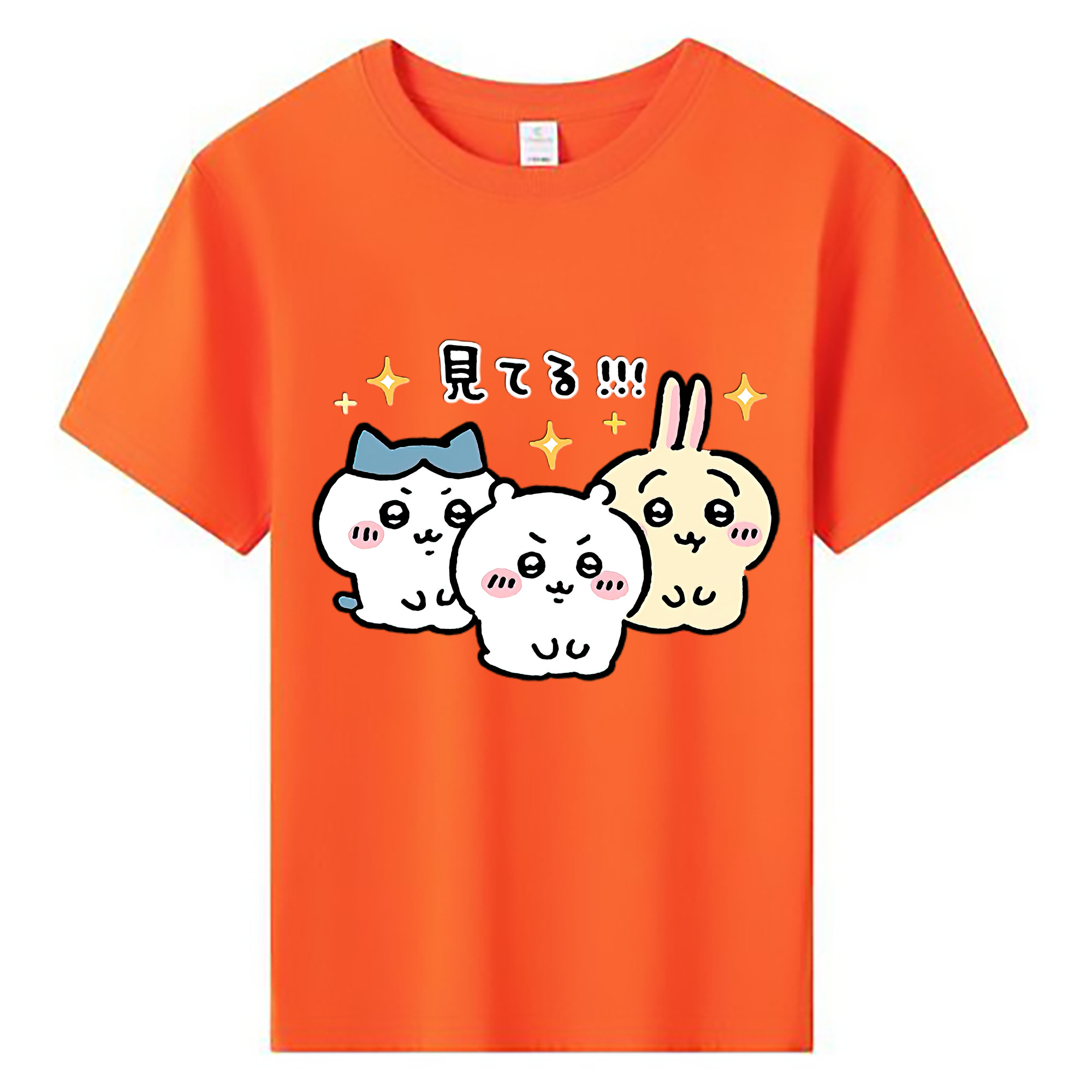 （画像用） ちいかわ ハチワレ Chii-kawa hachiware 綿100％キッズTシャツ（フロントプリント）