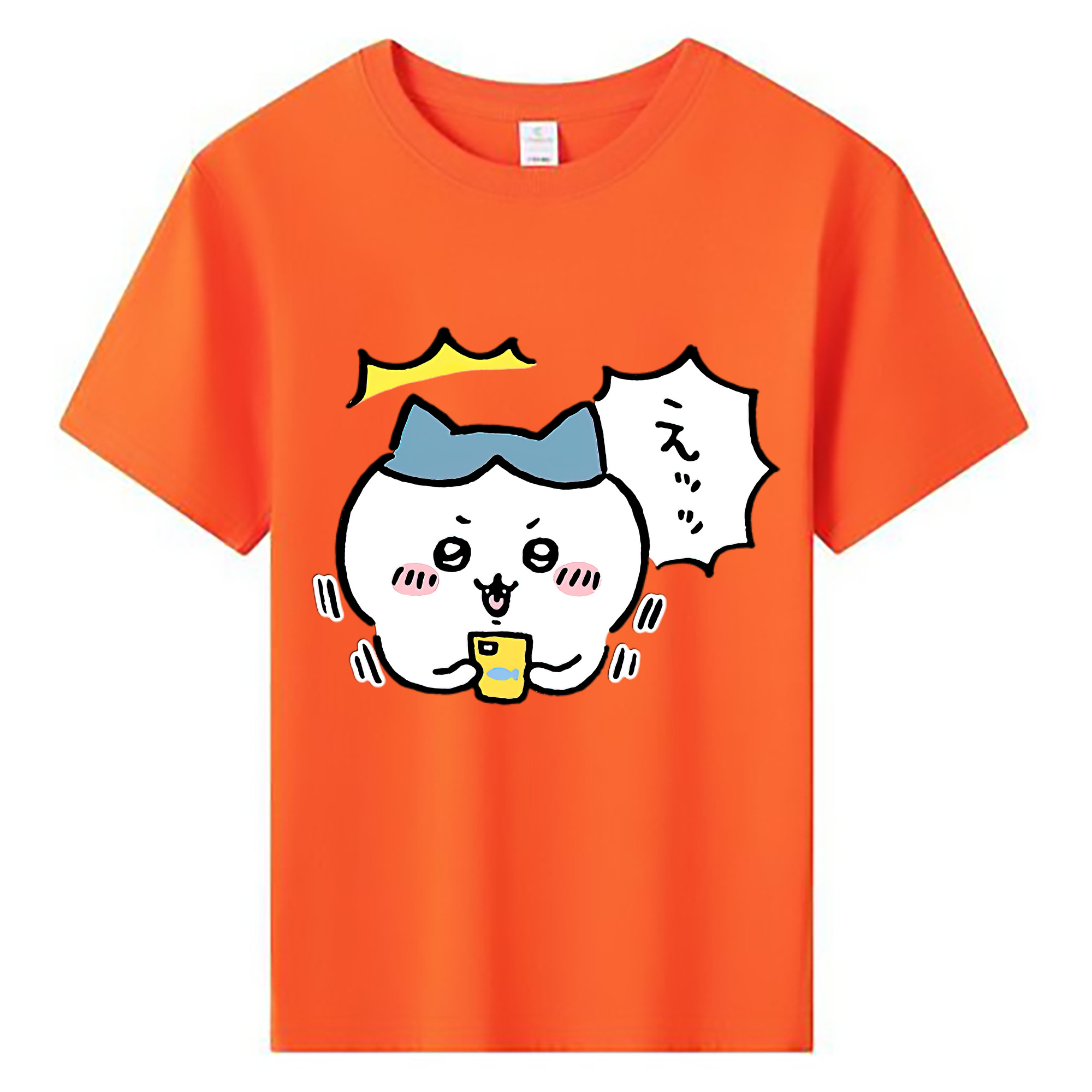 （画像用） ちいかわ ハチワレ Chii-kawa hachiware 綿100％キッズTシャツ（フロントプリント）