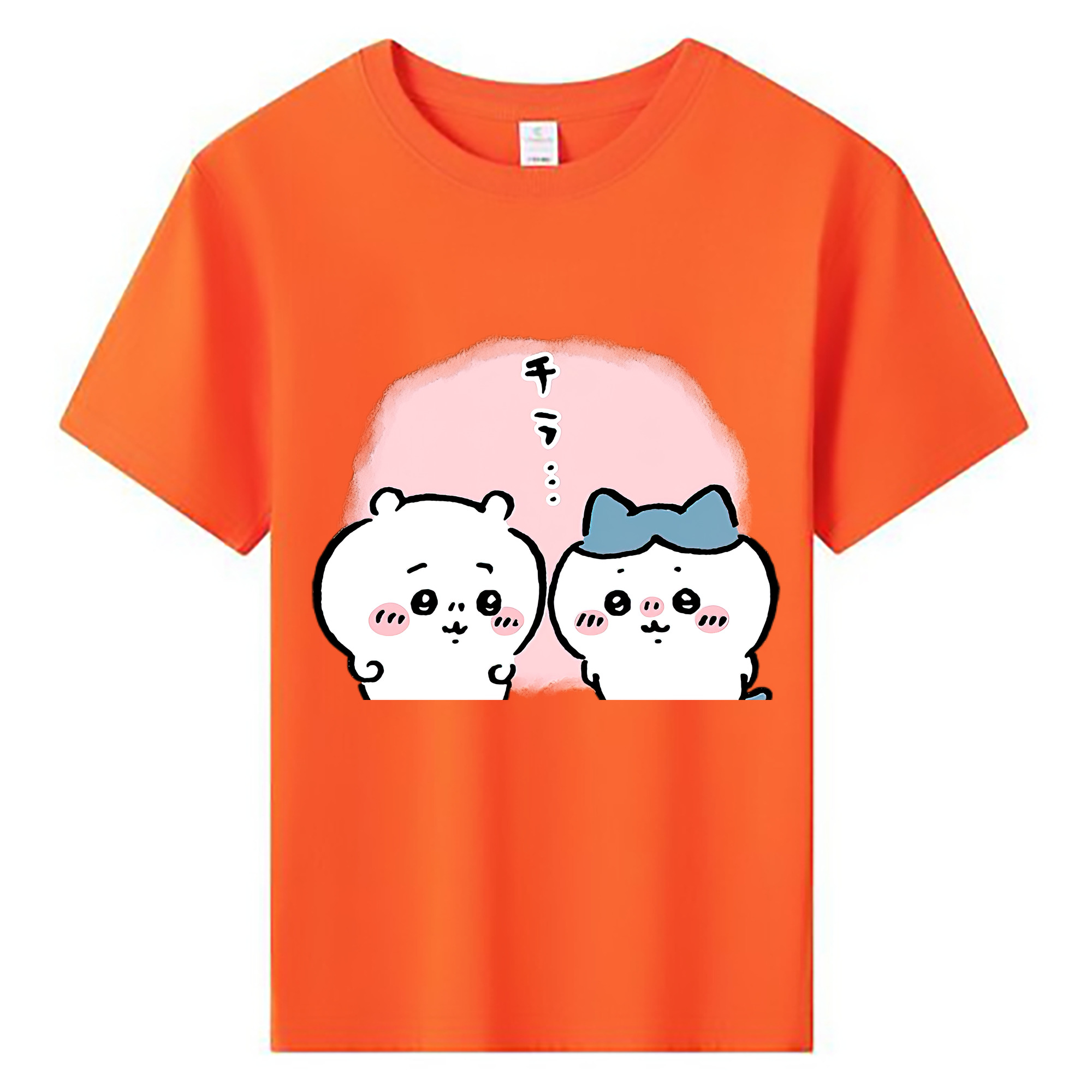 （画像用） ちいかわ ハチワレ Chii-kawa hachiware 綿100％キッズTシャツ（フロントプリント）