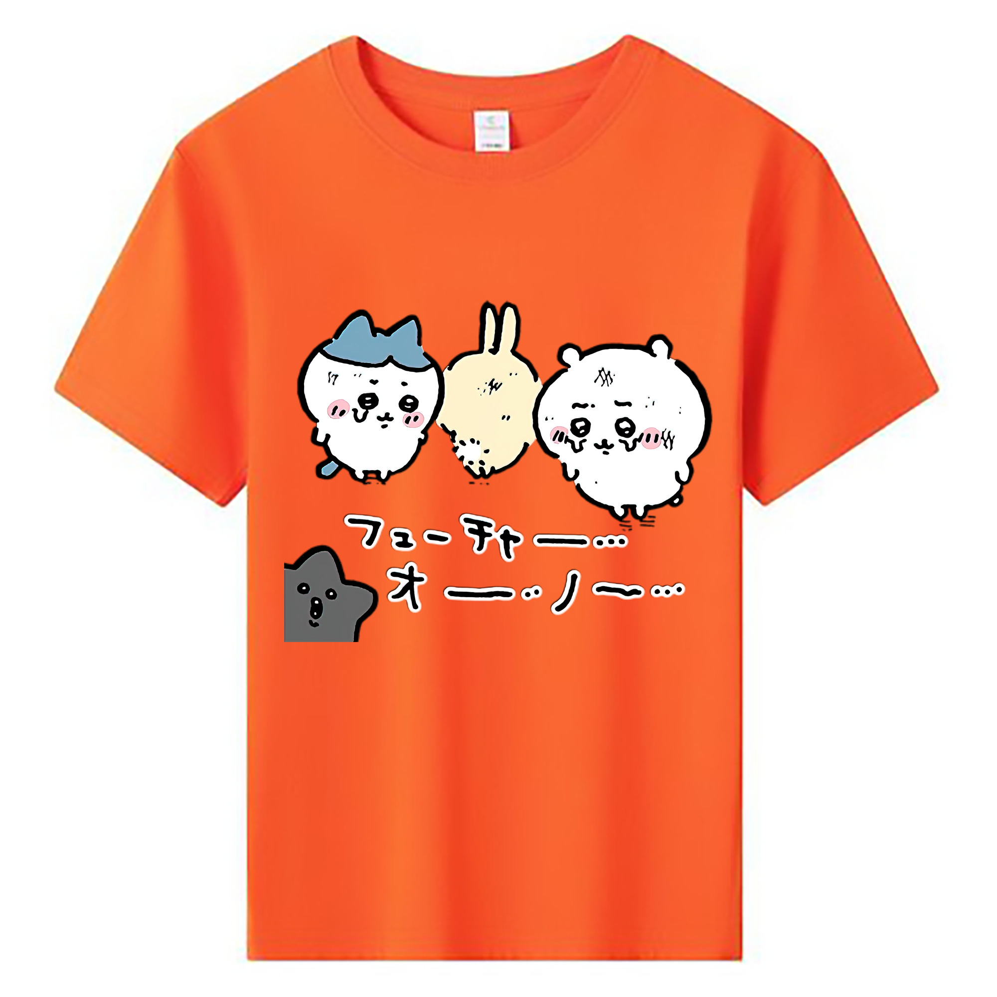 （画像用） ちいかわ ハチワレ Chii-kawa hachiware 綿100％キッズTシャツ（フロントプリント）
