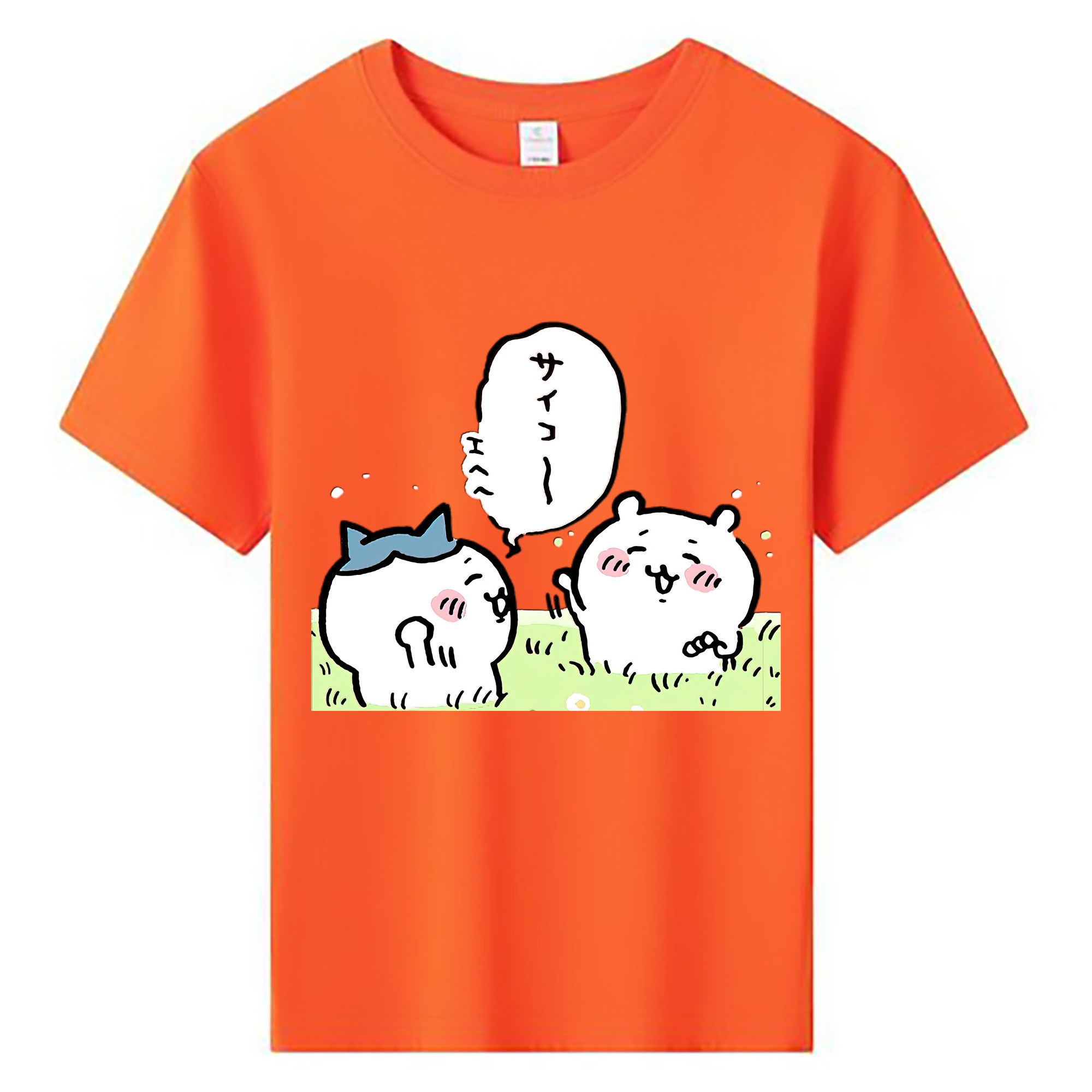 （画像用） ちいかわ ちいかわ Chii-kawa chiikawa 綿100％キッズTシャツ（フロントプリント）