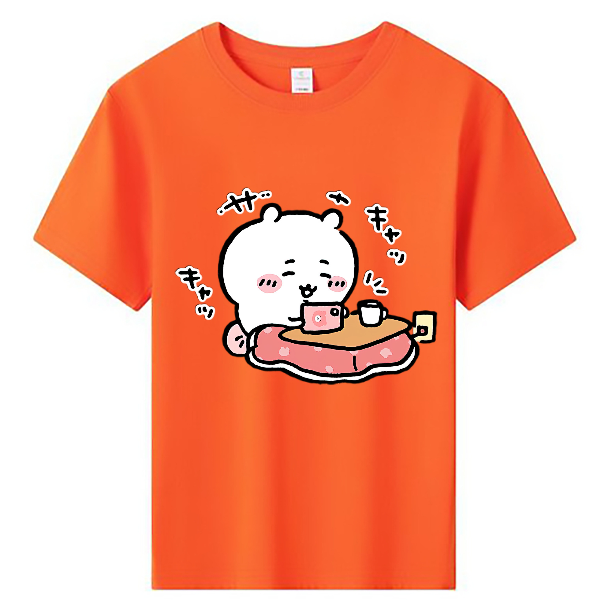 （画像用） ちいかわ ちいかわ Chii-kawa chiikawa 綿100％キッズTシャツ（フロントプリント）