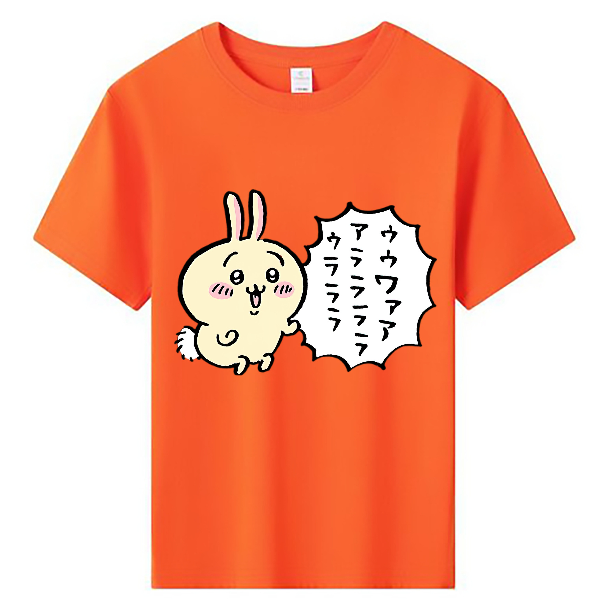 （画像用） ちいかわ うさぎ Chii-kawa usagi 綿100％キッズTシャツ（フロントプリント）