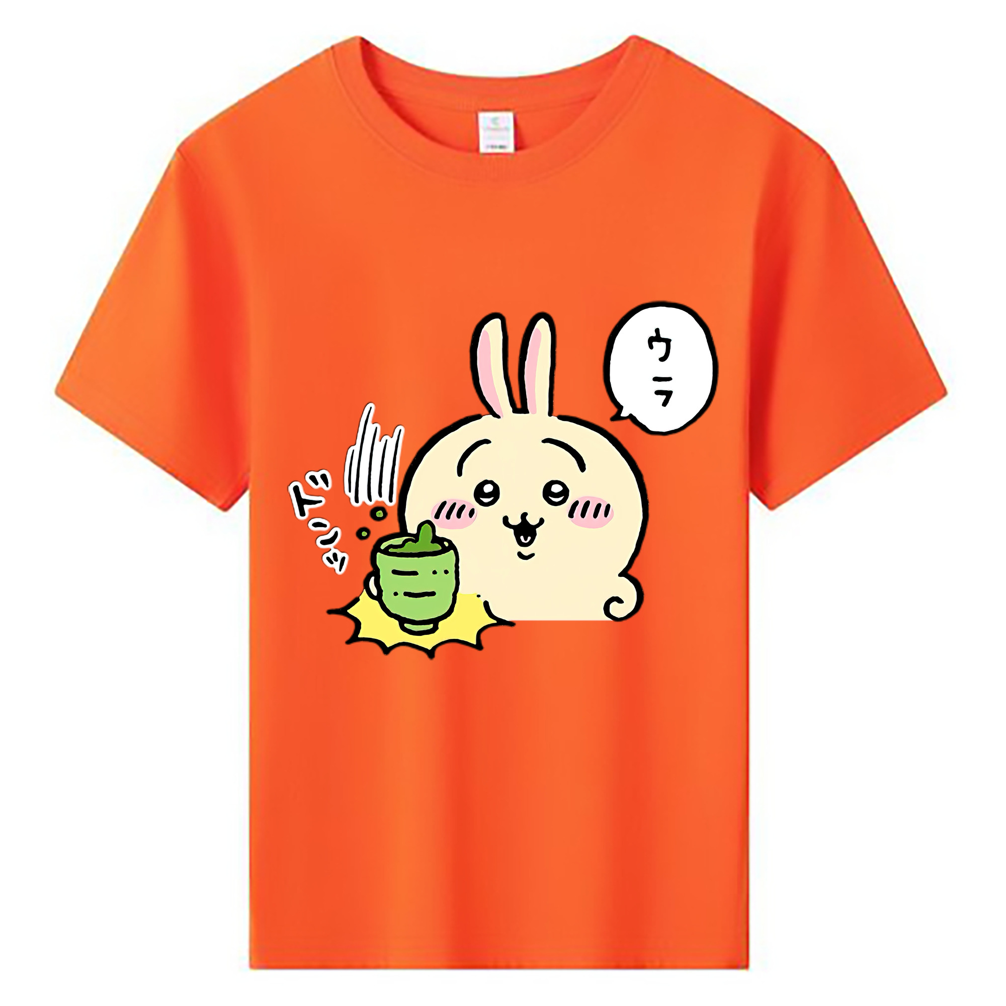 （画像用） ちいかわ うさぎ Chii-kawa usagi 綿100％キッズTシャツ（フロントプリント）