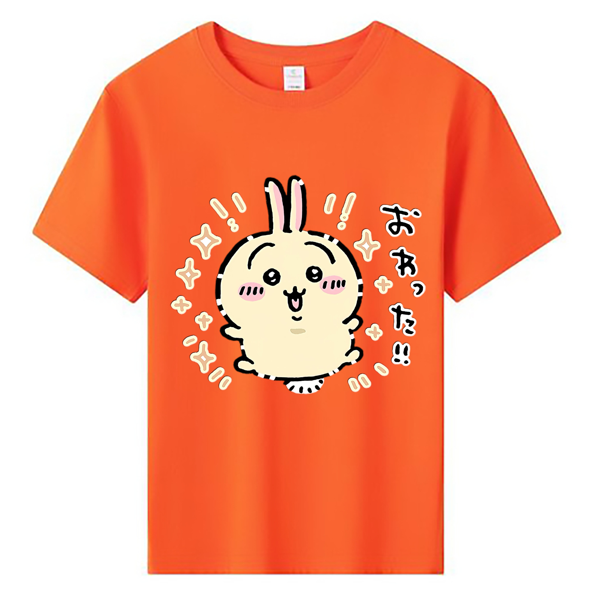 （画像用） ちいかわ うさぎ Chii-kawa usagi 綿100％キッズTシャツ（フロントプリント）