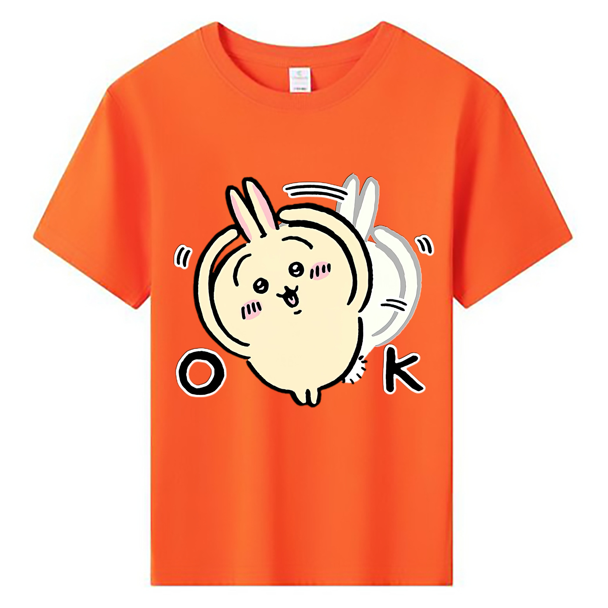 （画像用） ちいかわ うさぎ Chii-kawa usagi 綿100％キッズTシャツ（フロントプリント）